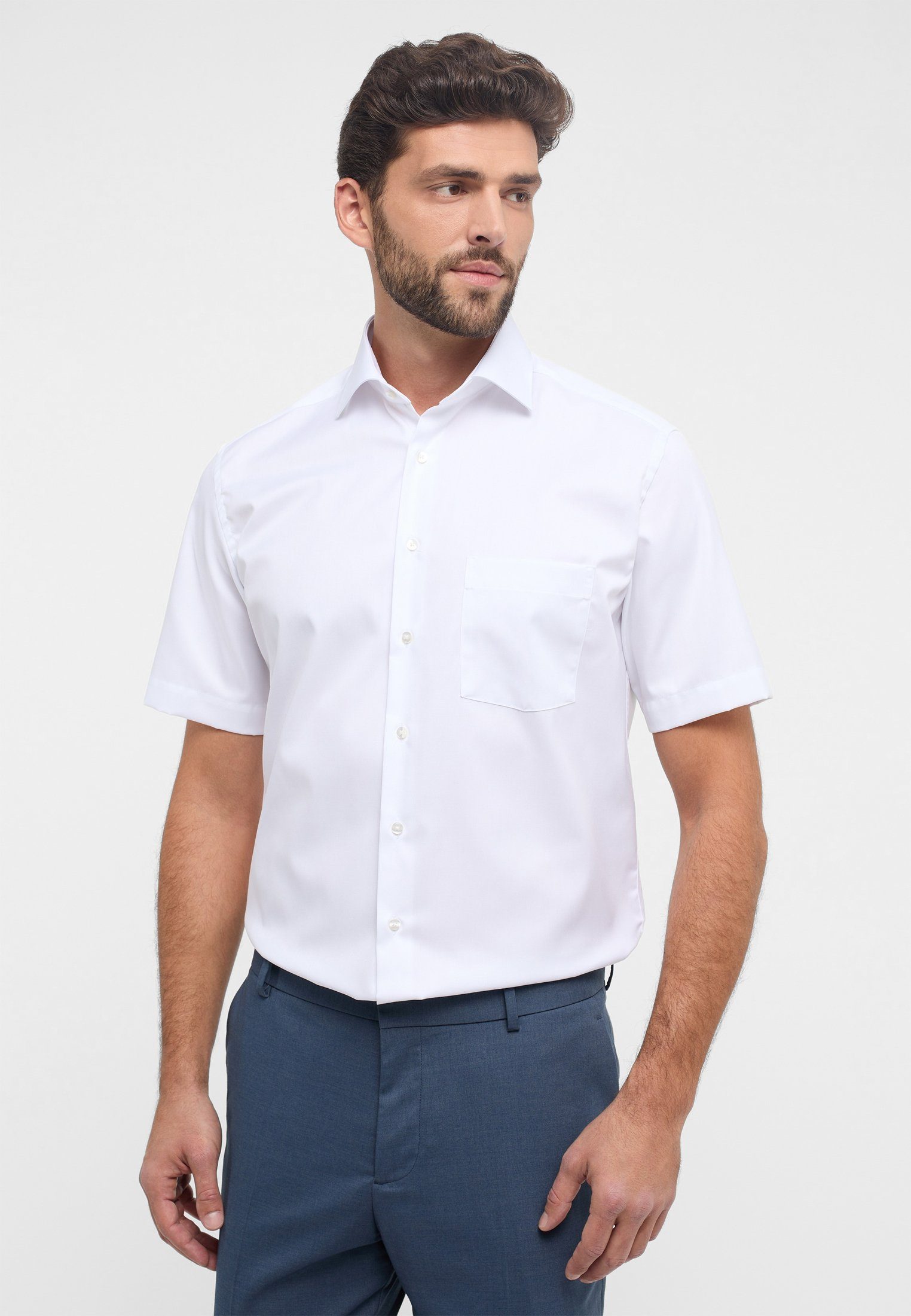 Eterna Kurzarmhemd MODERN FIT weiß | Blusenshirts