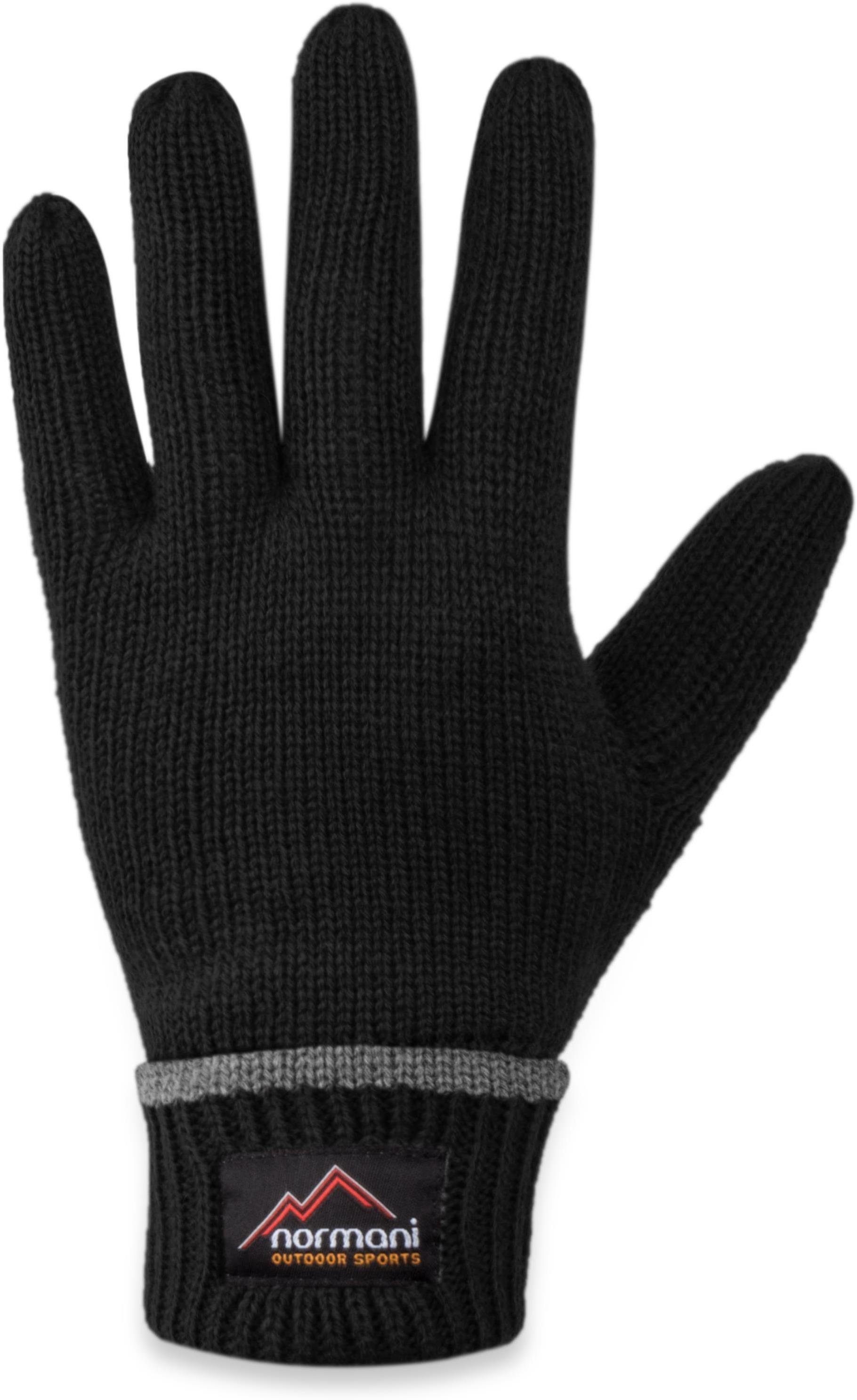 Innenmaterial Herren Fingerhandschuhe und Thermofutter Damen und Thinsulate™ Schwarz für Edmonton Strickhandschuhe normani Winter- mit Wollhandschuhe Fleece