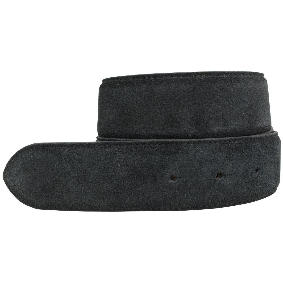 BELTINGER Ledergürtel Gürtel aus Veloursleder ohne Schnalle 4 cm - Velour-Ledergürtel für Da Schwarz