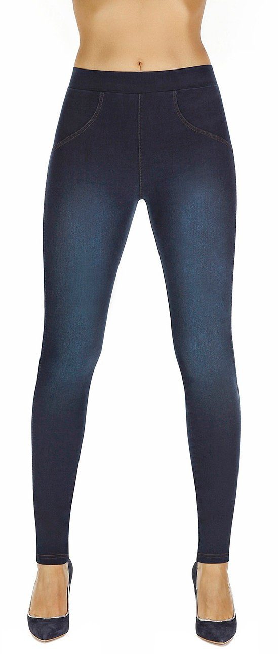 Bleu Bas modellierend formend Shapingleggings Shape dunkelblau Jeans-Optik