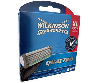 Wilkinson Rasierklingen Wilkinson Quattro Rasierklingen 6er Pack, 4 Klingen Technologie, Schutzbügel, langhaltige und scharfe Klingen