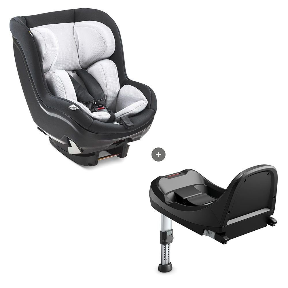 Hauck Autokindersitz iPro Kids - Caviar, (2-tlg), Reboard Kinderautositz mit Isofix Basis iPro Base - i-Size bis 4 Jahre