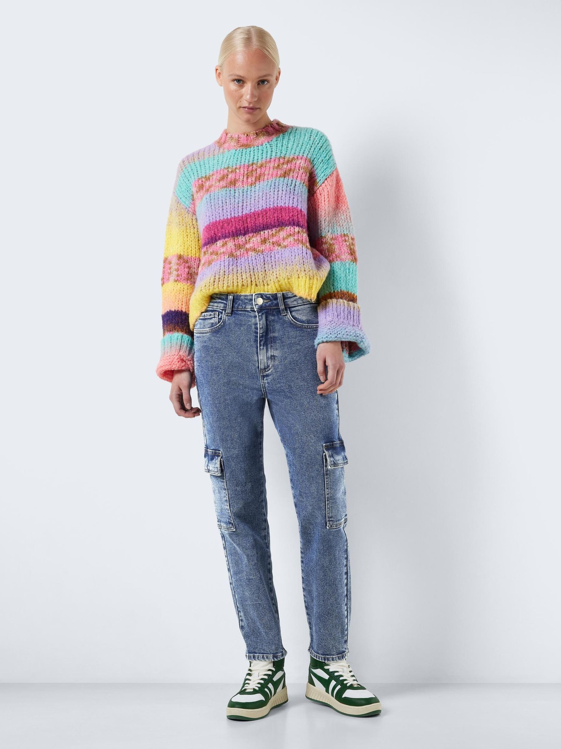 Noisy may Slim-fit-Jeans Cargo Jeans Regular Denim NMMONI NMMONI HW CARGO