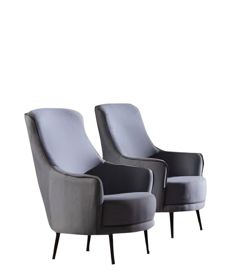 Loungesessel Sessel in Grau aus Polyester mit elegantem Design