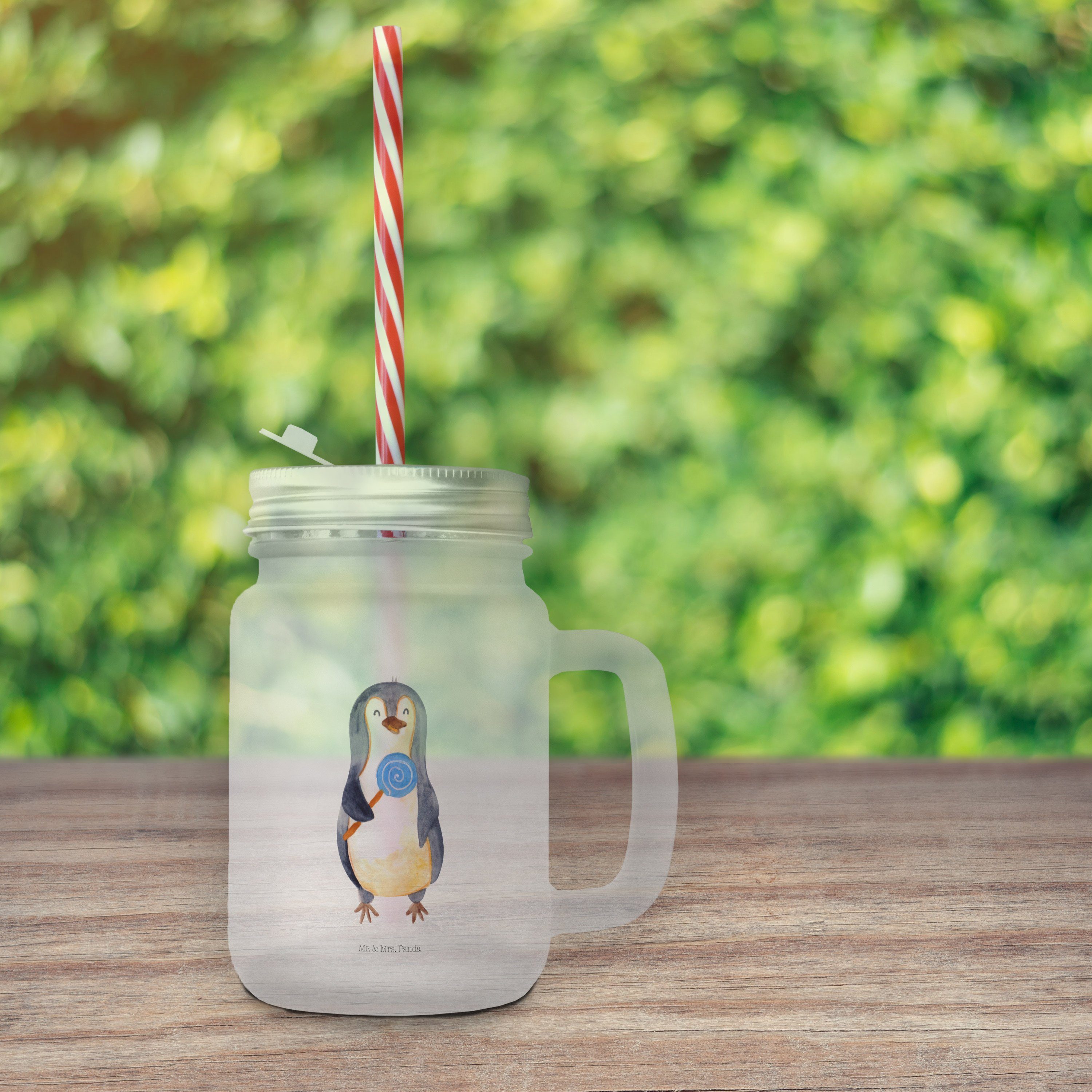 Geschenk, Pinguin Cocktail-Gla, & Transparent Lolli naschen, Mrs. Glas Glas - Panda Mr. Premium Gauner, -