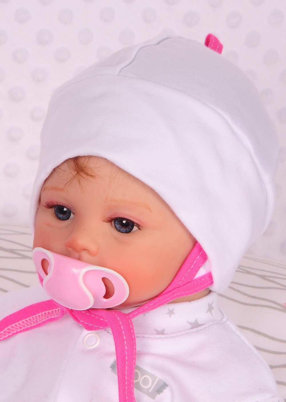 La Bortini Erstlingsmütze Mütze für Neugeborene Babymütze Baby Haube 40 42 44 aus reiner Baumwolle