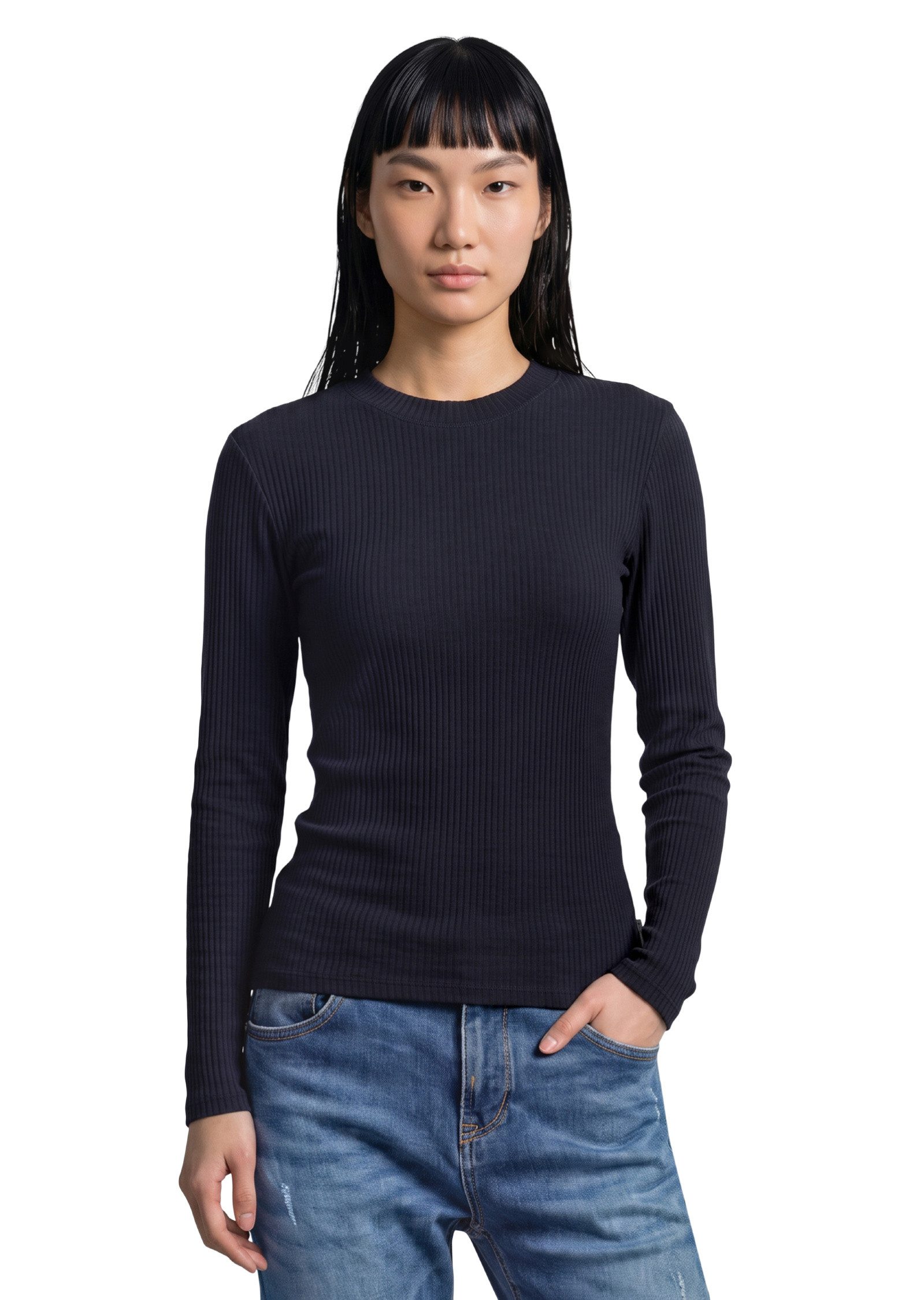 Marc O'Polo DENIM Langarmshirt aus Rippjersey