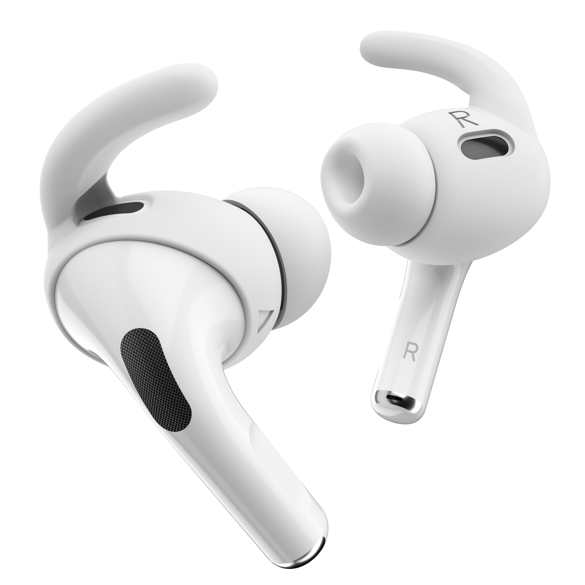 KeyBudz EarBuddyz Ohrhaken für AirPods Pro 2 Ohrpolster (Sicherer Halt für Apple AirPods Pro 2. Generation) weiß