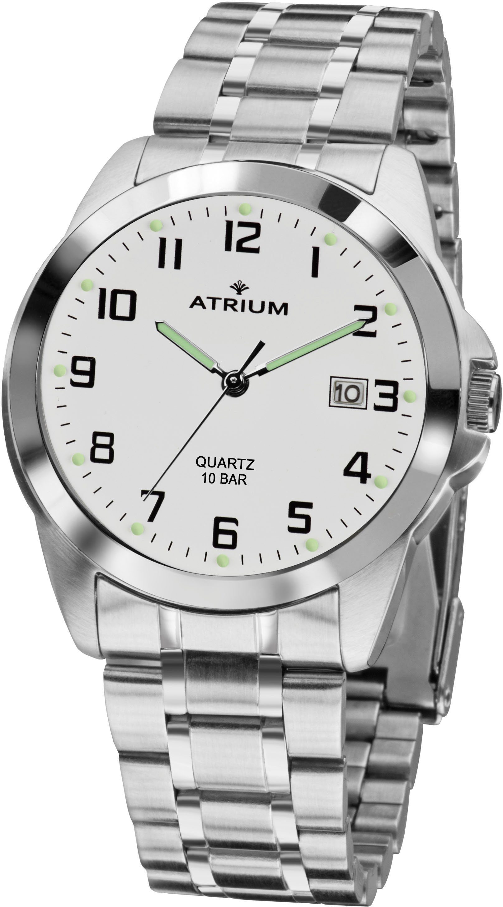 Atrium Quarzuhr A16-30, Armbanduhr, Herrenuhr,Damenuhr,Edelstahlarmband, bis 10bar wasserdicht