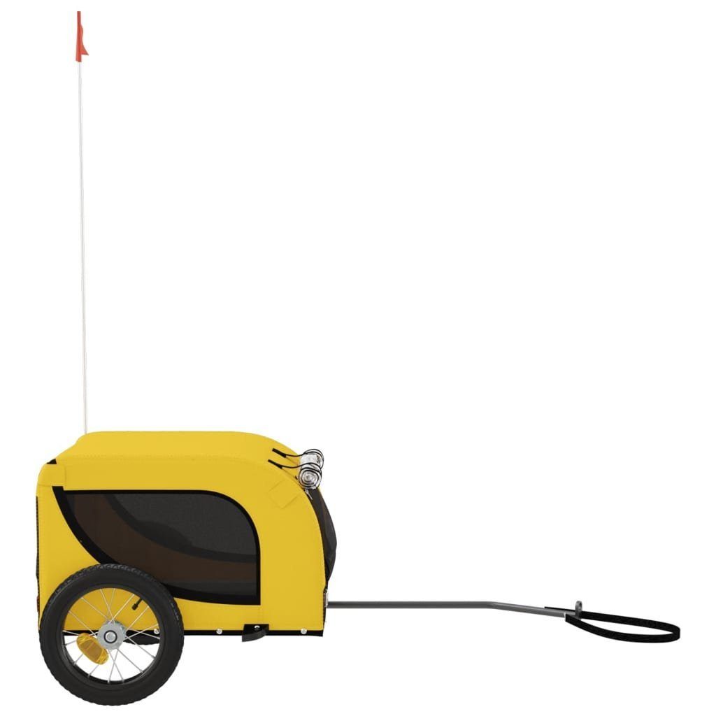 vidaXL bicycle dog trailer, 30 kg, yellow and black, Oxford fabric, iron.