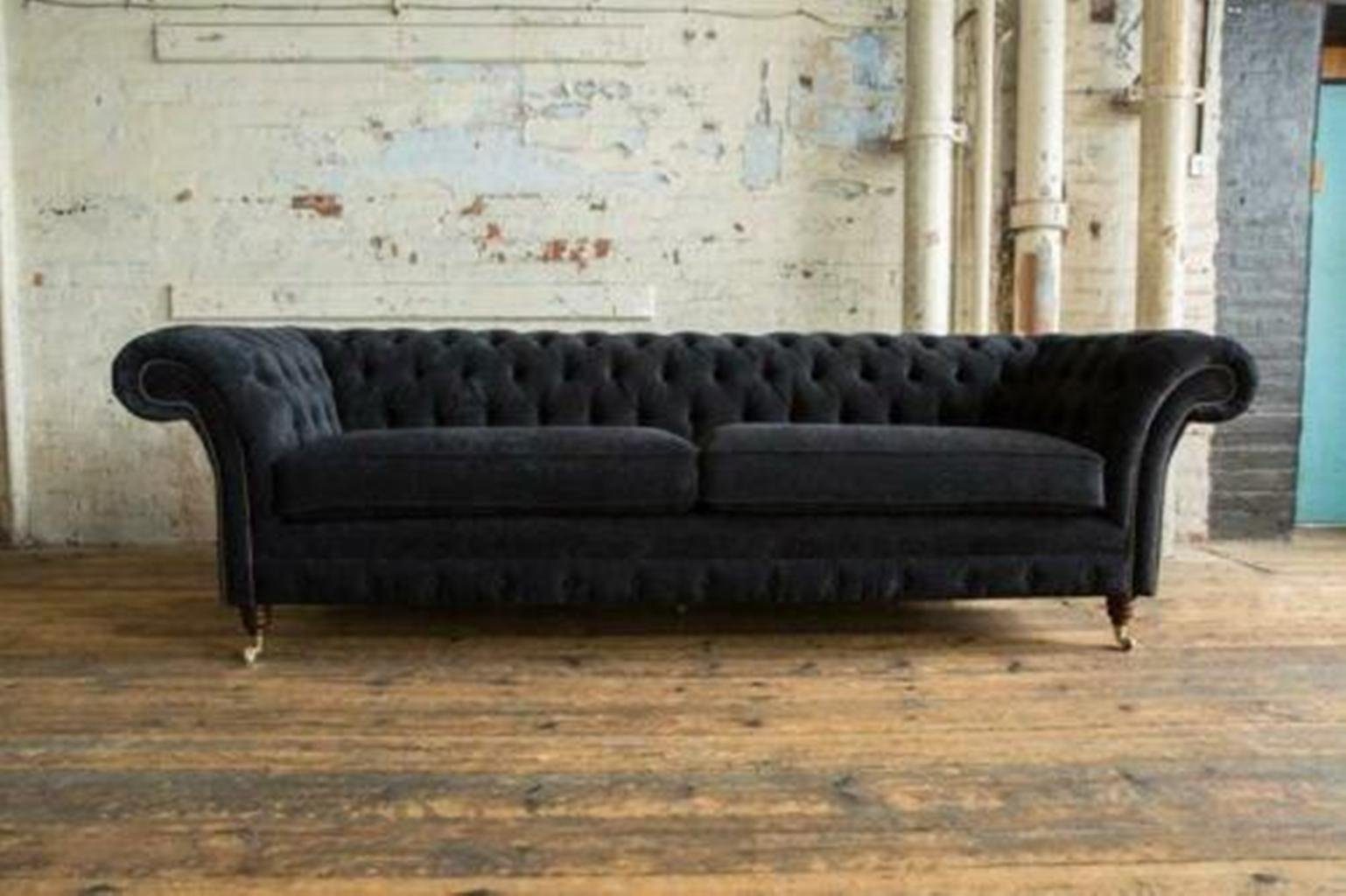 Chesterfield-Sofa, JVmoebel Design Sitzer 4 Chesterfield Sofas Textil Polster Sofa Sofa