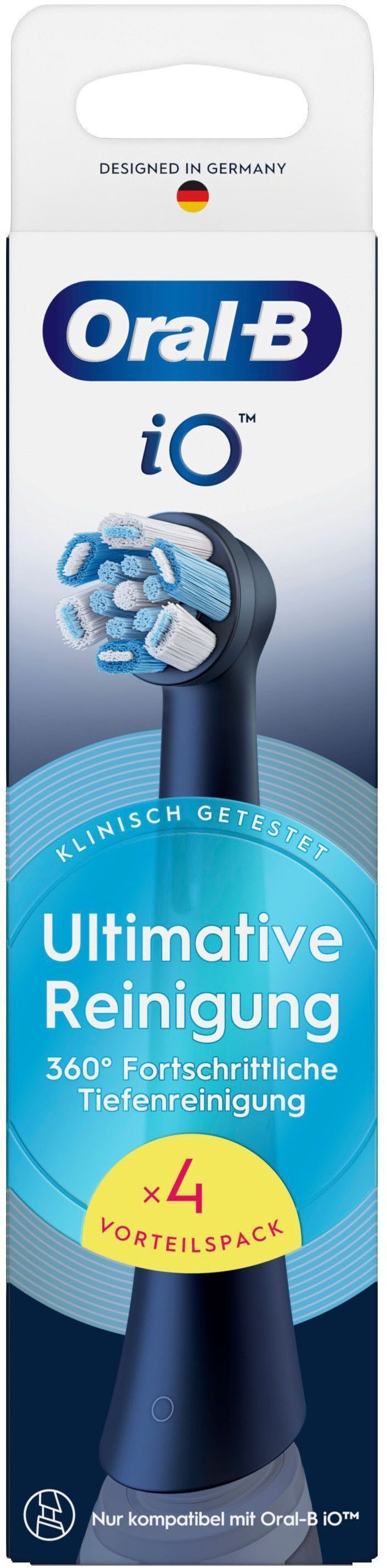 Oral-B Aufsteckbürsten iO Ultimative Reinigung, für fortgeschrittene Tiefenreinigung und Plaque-Entfernung