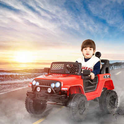 REDOM Elektro-Kinderauto 2 Sitze für Kinder mit 2,4G-Fernbedienung, Belastbarkeit 30 kg, 2 Gangs-Weicher Start-Elektroauto mit Hupe, Vorderlicht. 3-5 km/h