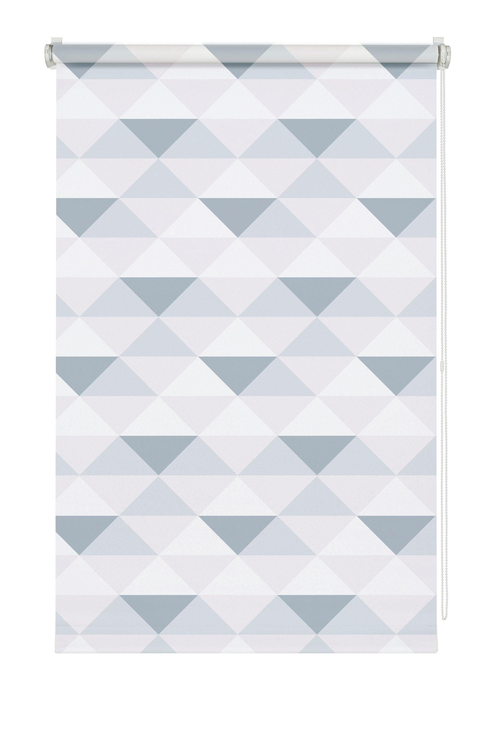 Seitenzugrollo Easyfix Rollo Triangle, GARDINIA, Lichtschutz, mit Bohren/ohne Bohren, freihängend, Klemm- oder Schraubmontage, mit Triangle Motiv