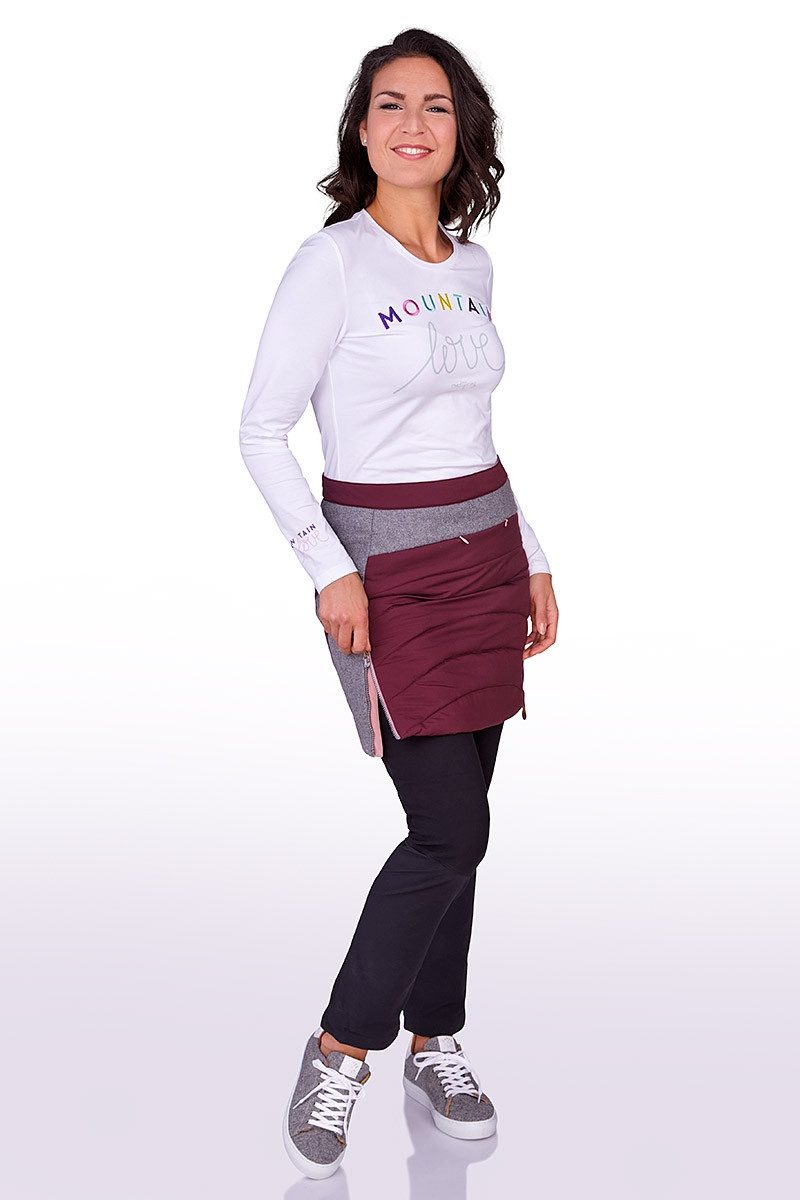 Piz Palü Trachtenrock Wanderrock - BAAR - brombeer/grau