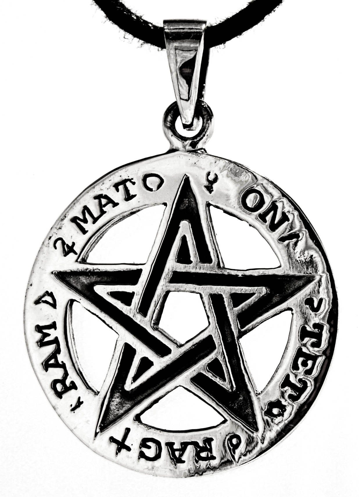 Kiss of Leather Kettenanhänger »Pentagramm 925 Silber Anhänger Schutz