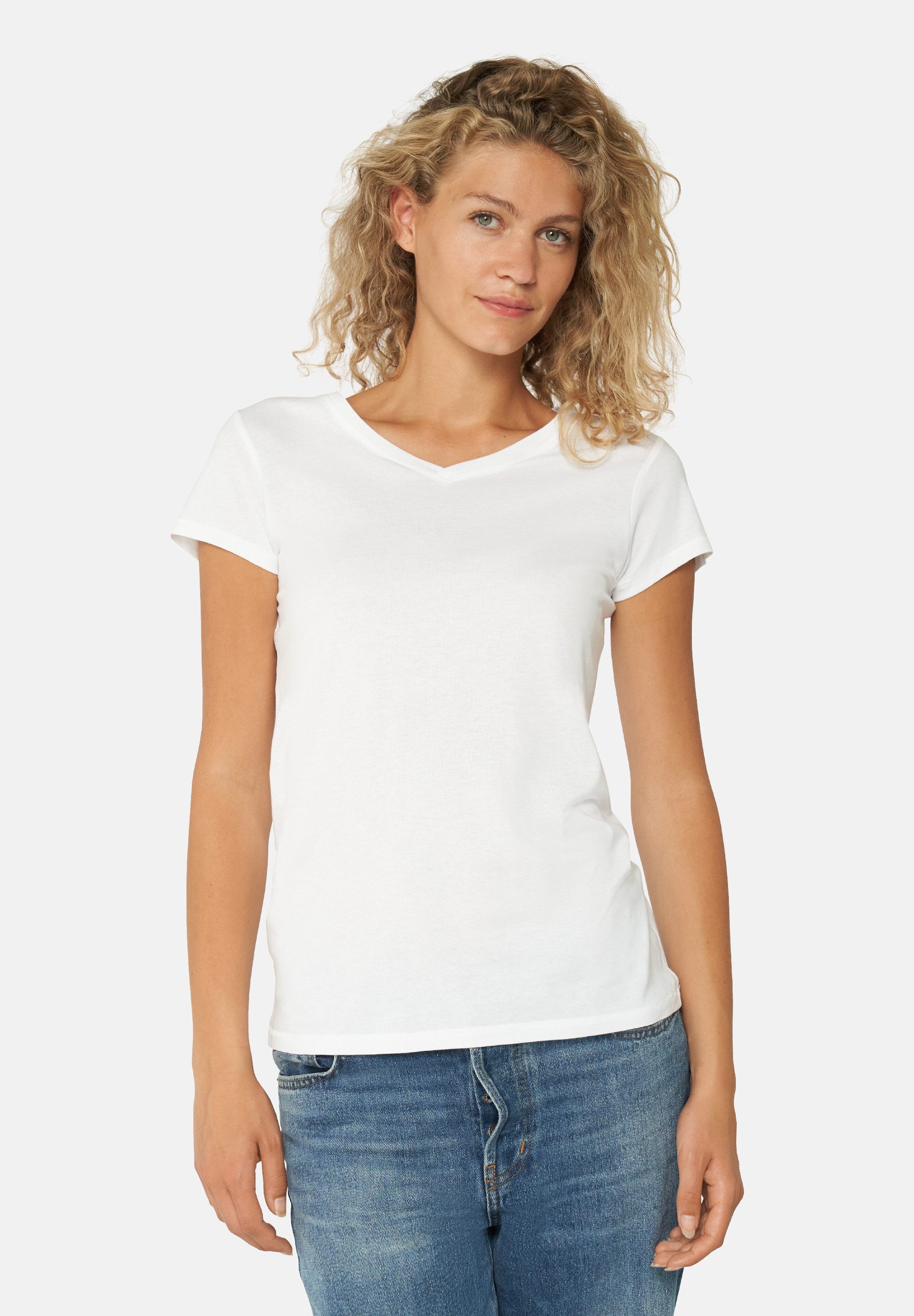 DANISH ENDURANCE T-Shirt Basic V-Neck Damen (2er-Pack) aus Modal & Baumwolle