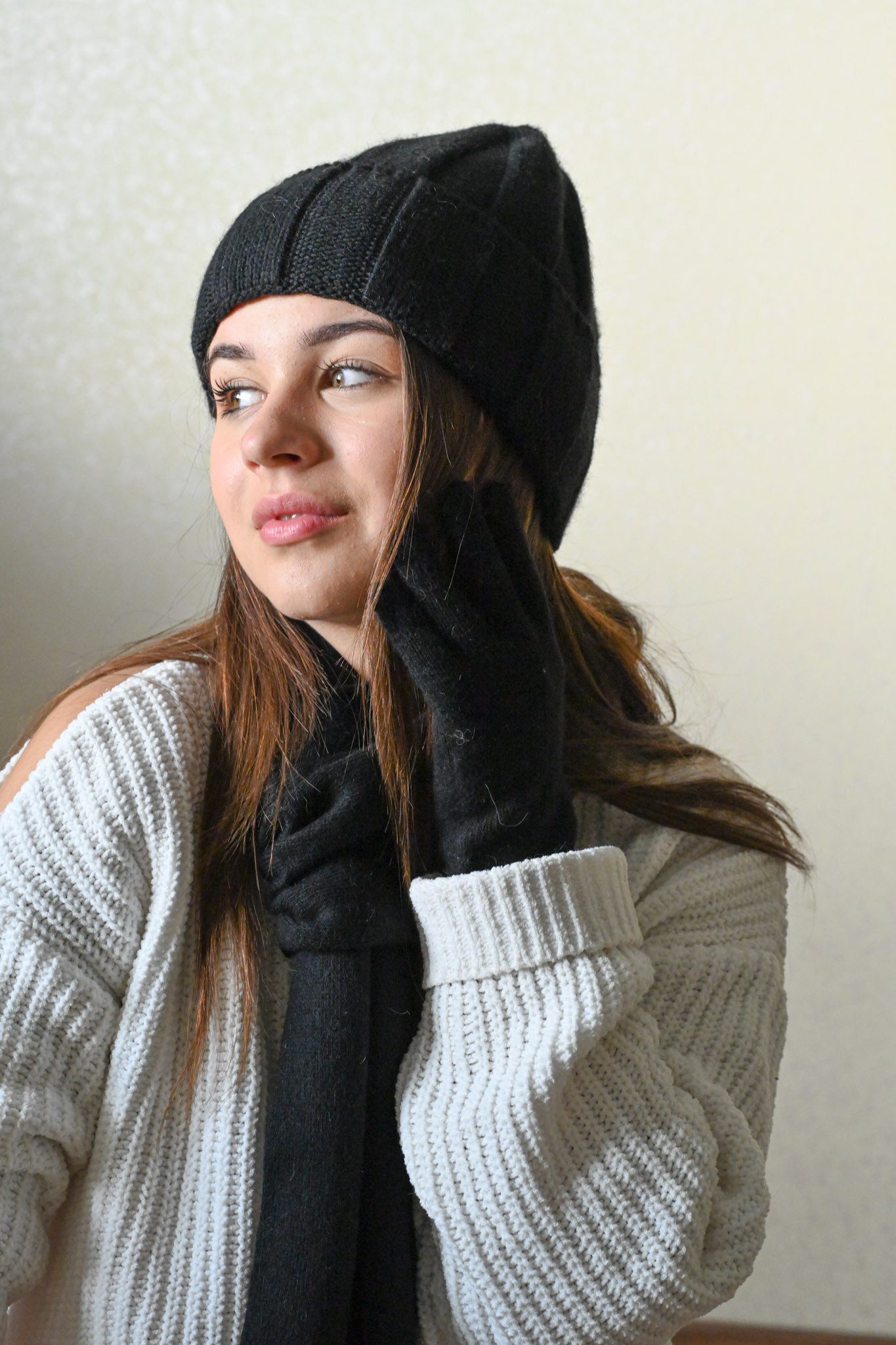 Runde Perlé Beanie Winterset 3-Teilig, Beanie, Handschuhe und Schal aus Kas günstig online kaufen