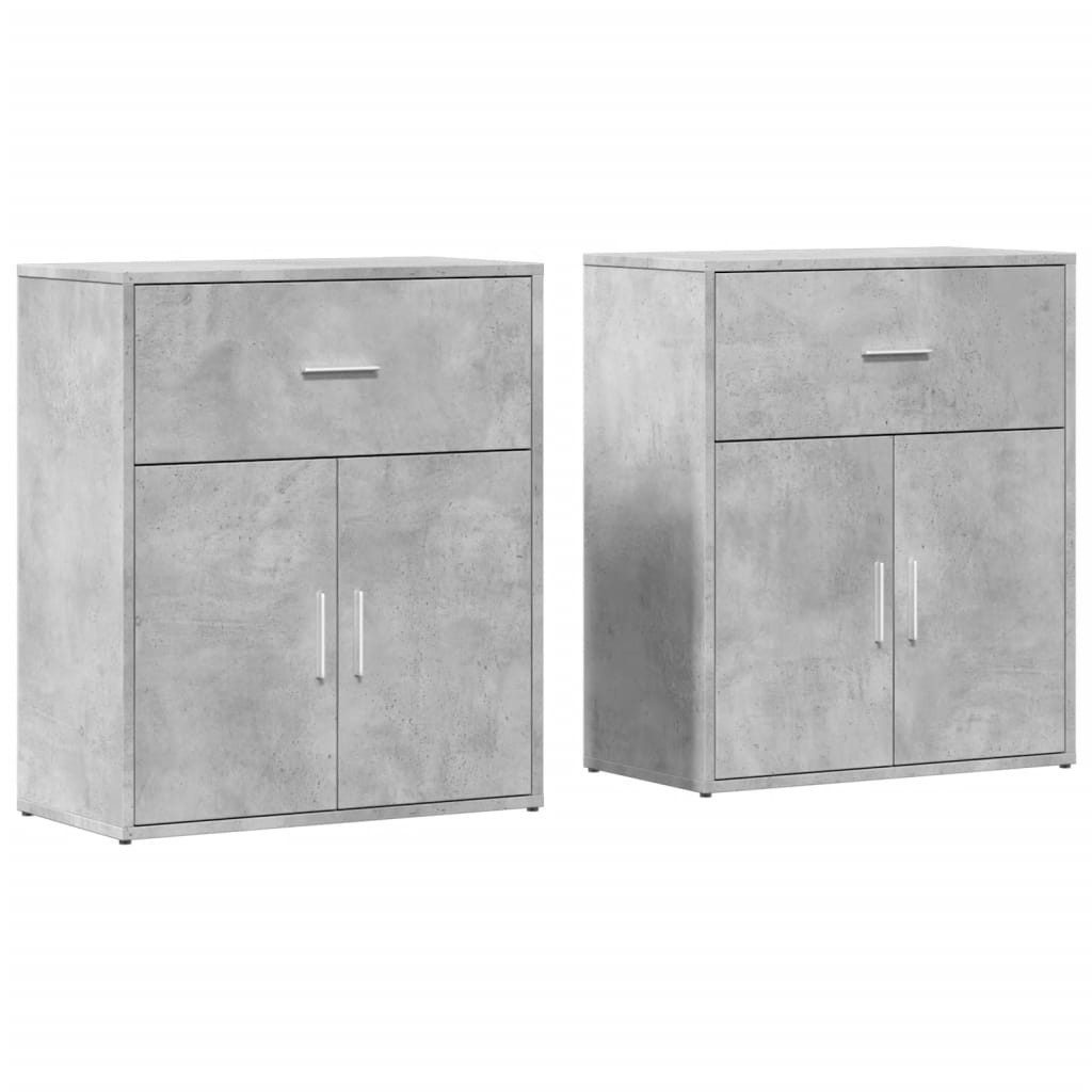 vidaXL Sideboard Sideboards 2 Stk. Betongrau günstig online kaufen