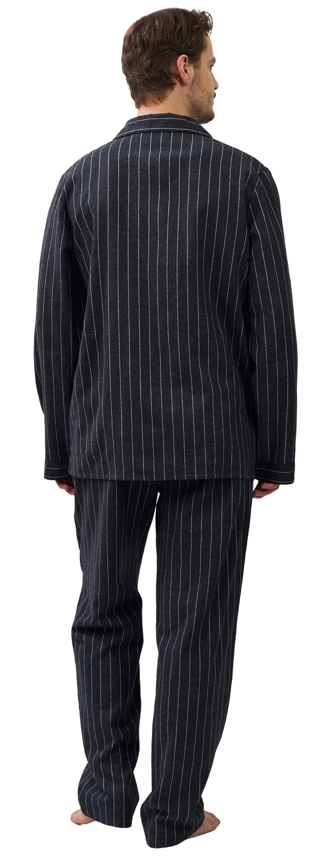 Aruelle Schlafanzug Exquisite Calm (Set, 2 tlg., 2-teilig) Herren Pyjama 2-teilig lang Webflanell Baumwolle Langarm geknöpft