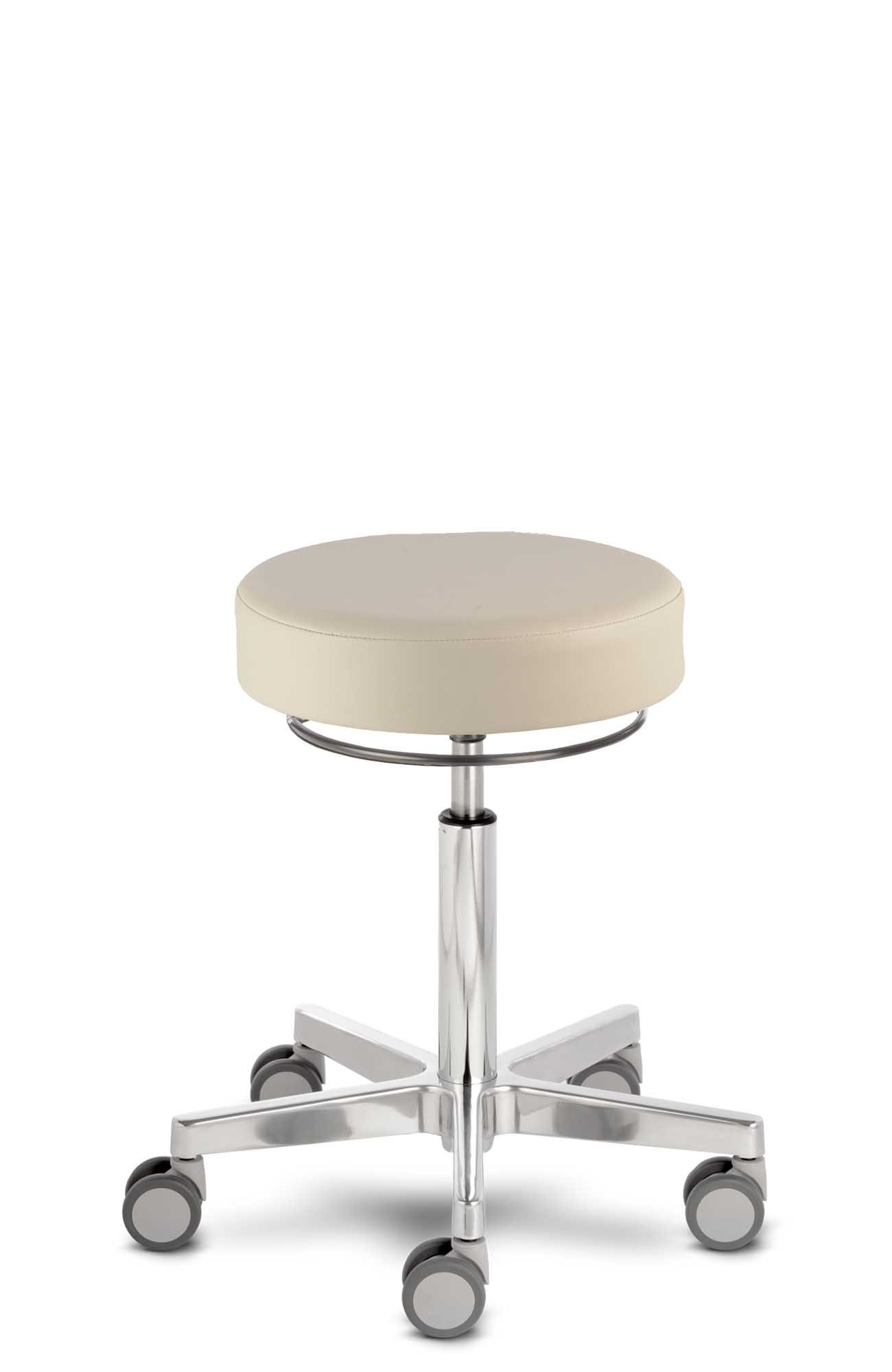 Prova Nova Arbeitshocker Rollhocker Puffi® Le Mans 4381, Sitzhöhe ca. 53 -73 cm, Rollen ø 65mm