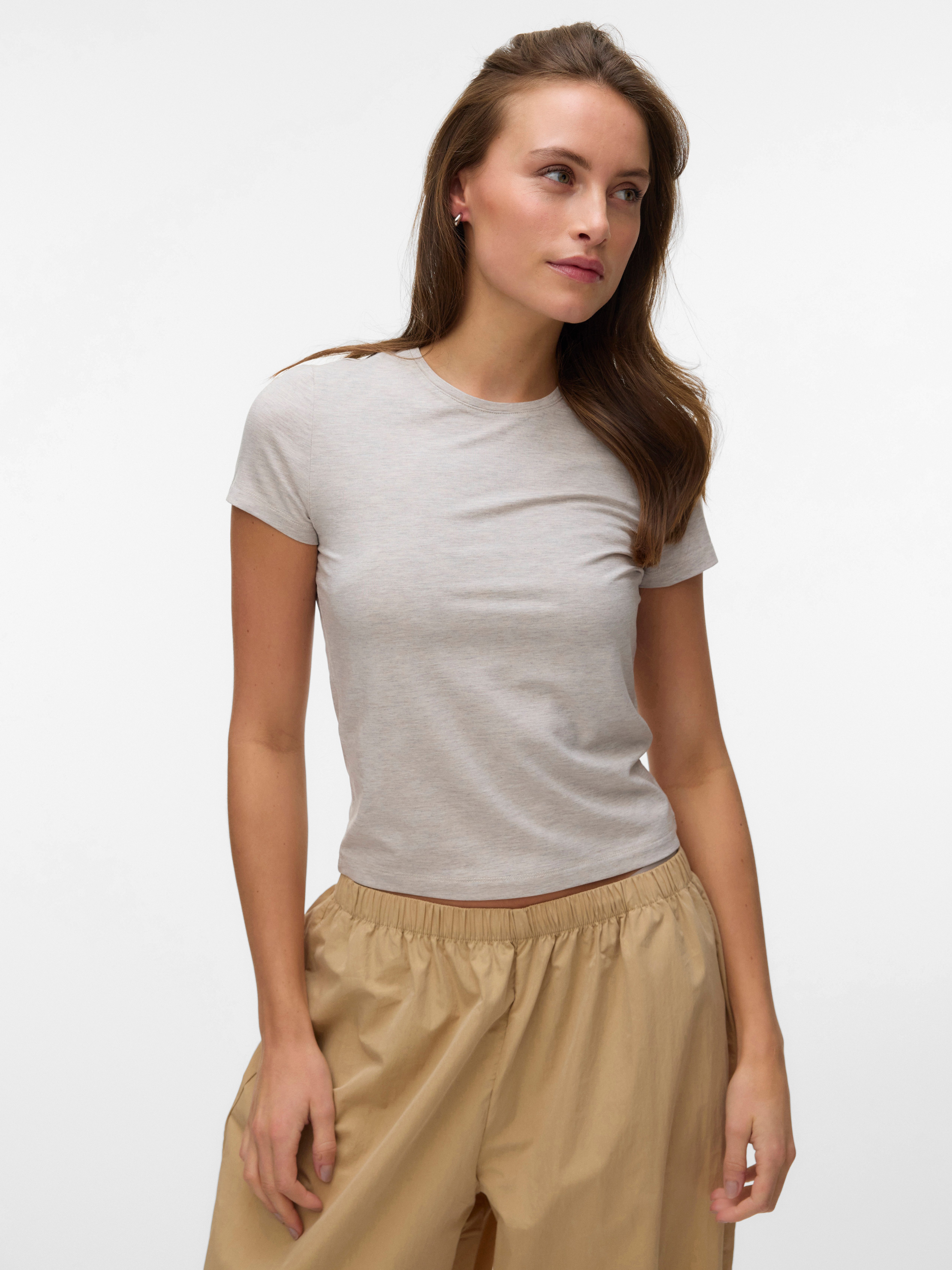 Vero Moda Kurzarmshirt VMKYLIE SHORT SS TOP JRS NOOS mit Stretch, Rundhals günstig online kaufen