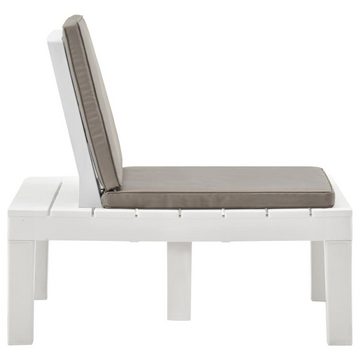 furnicato Gartenstuhl Gartenstühle mit Auflagen 4 Stk. Kunststoff Weiß