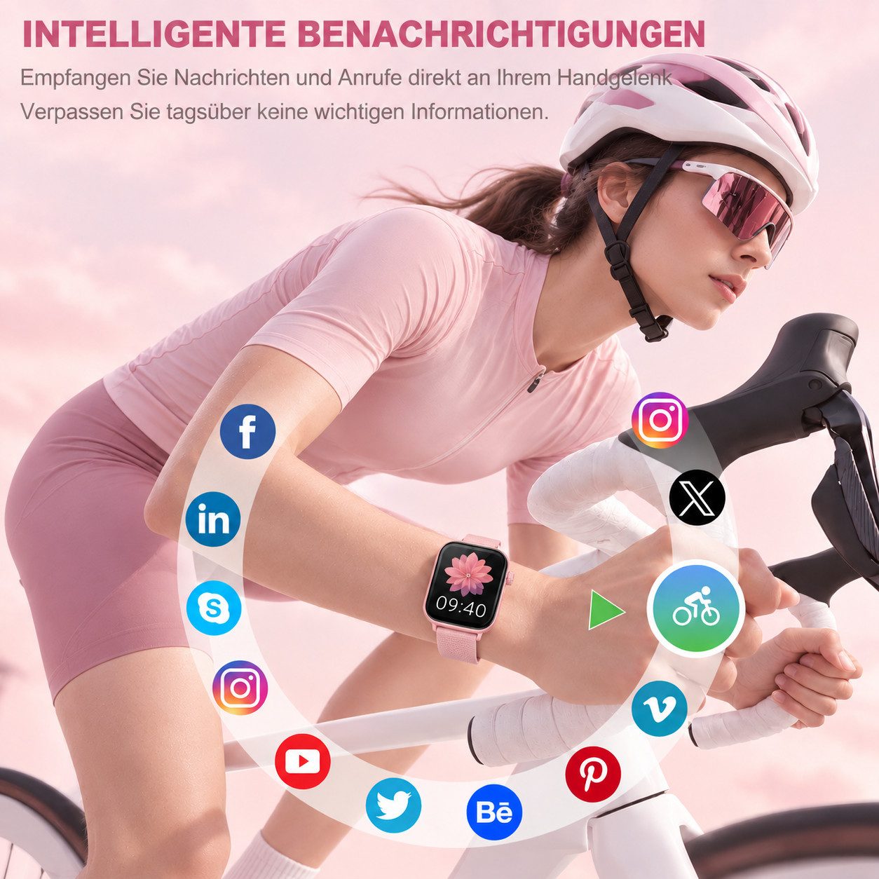 Vornix Smartwatch Damen Herren, Fitness Uhr mit Anruffunktion Smartwatch, Fitness Tracker, Aktivitätstracker, Schlaftracker für Alltag und Sport, 1,85 Zoll HD,  – Bild 4 von 5
