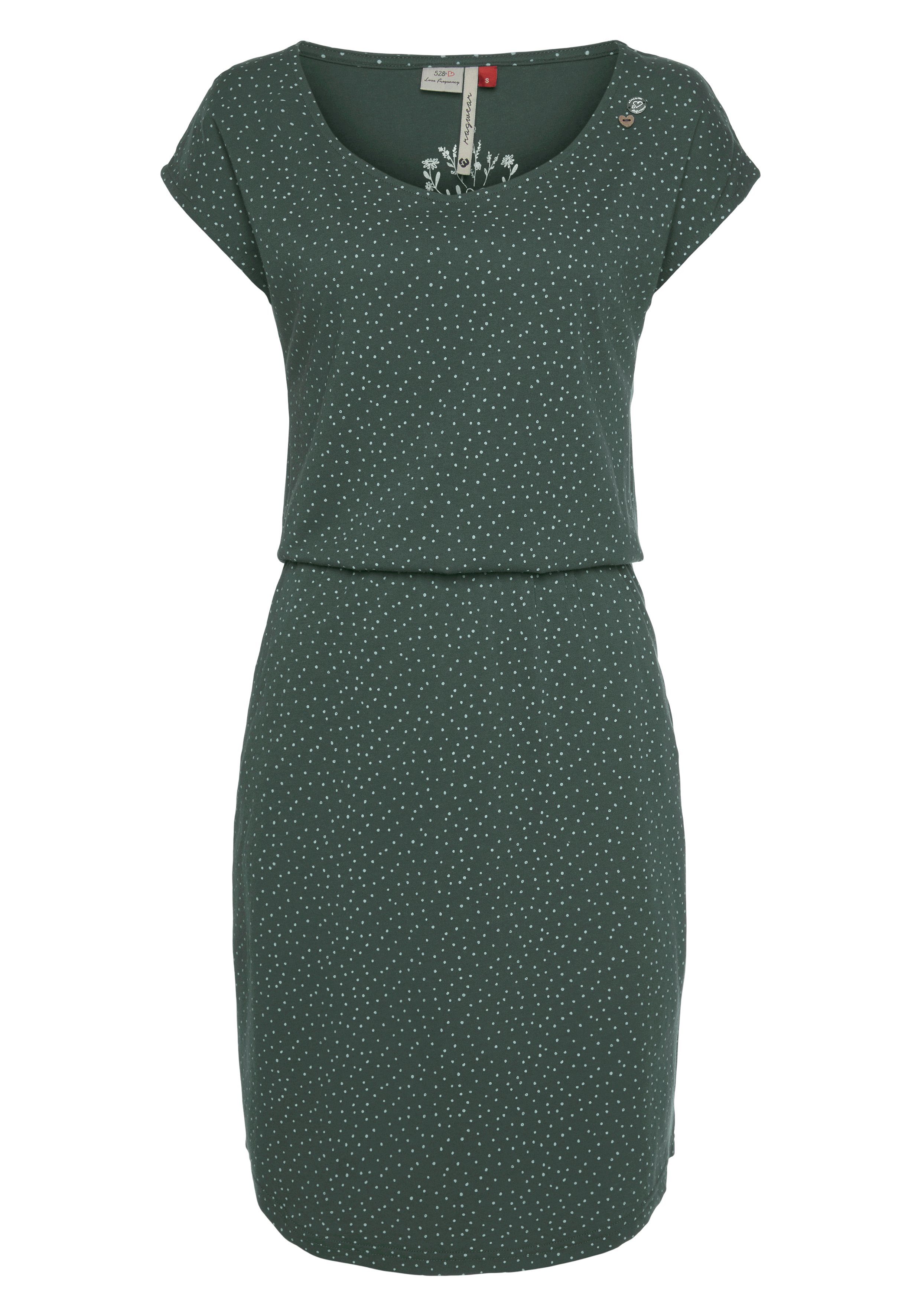 Punkte-Muster mit dunkelgrün Allover Sommerkleid LILITHE Ragwear