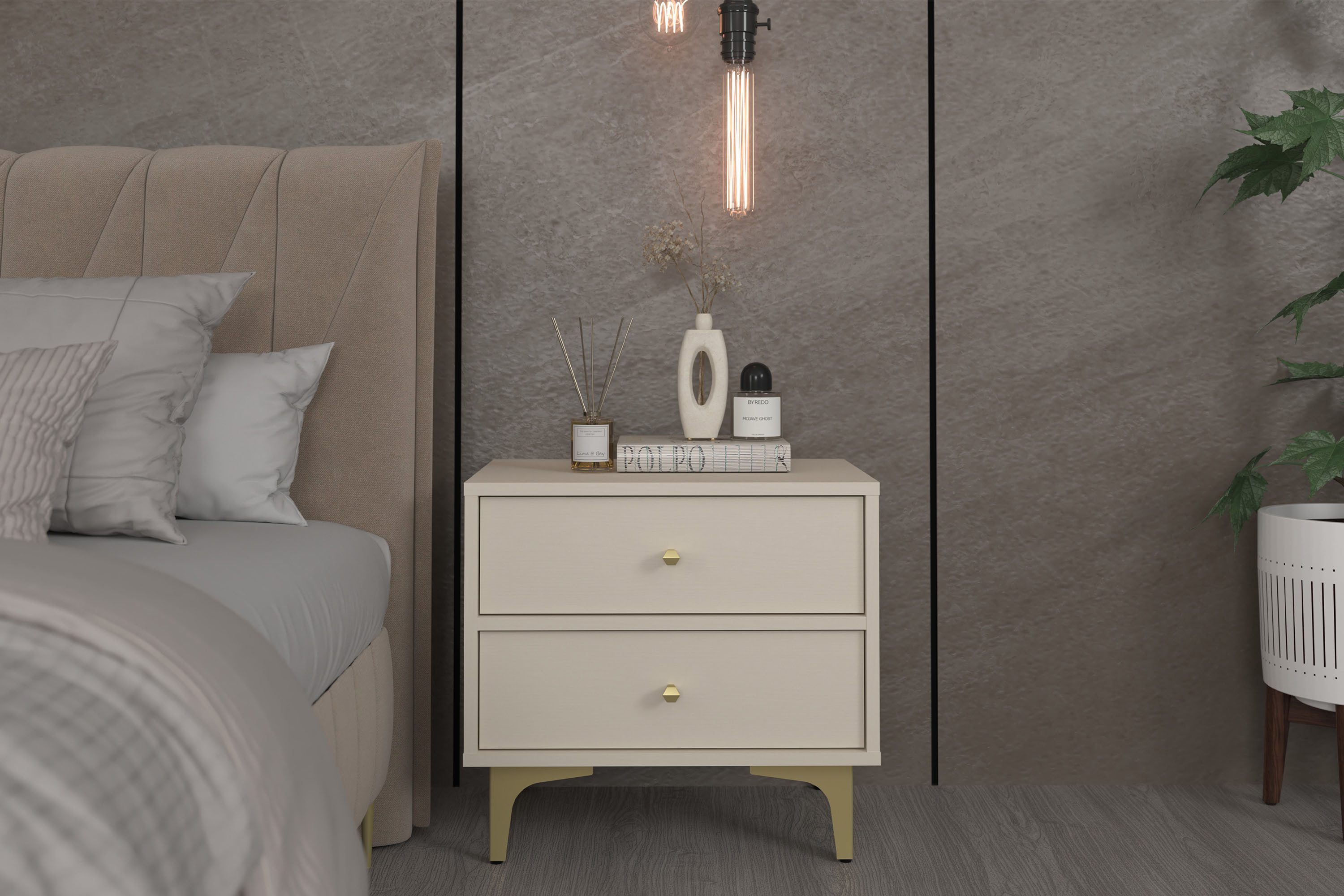 KONSIMO® Nachttisch FLOREN Nachtschrank, Beistelltisch, hergestellt günstig online kaufen
