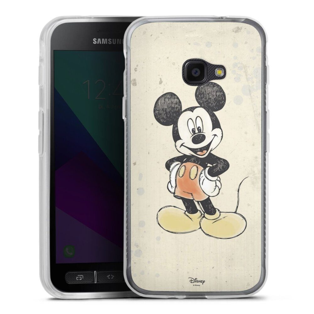 DeinDesign Handyhülle Offizielles Lizenzprodukt Wasserfarbe Mickey Watercolor, Samsung Galaxy Xcover 4 Silikon Hülle Bumper Case Handy Schutzhülle