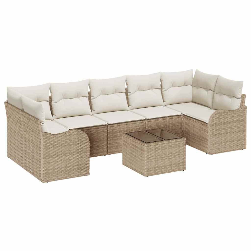 vidaXL Loungesofa Garten-Sofa-Set 8 pcs Beige und Creme 55 x 55 x 37 cm, 8 Teile