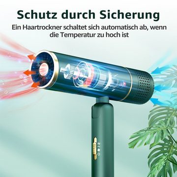 7MAGIC Haartrockner, 1600 W, Grün Faltbarer Ionen Haartrockner, mit Innovativer Mikrofilter, COOL/ WARM/ HOT + LOW/ HIGH Speed Setting