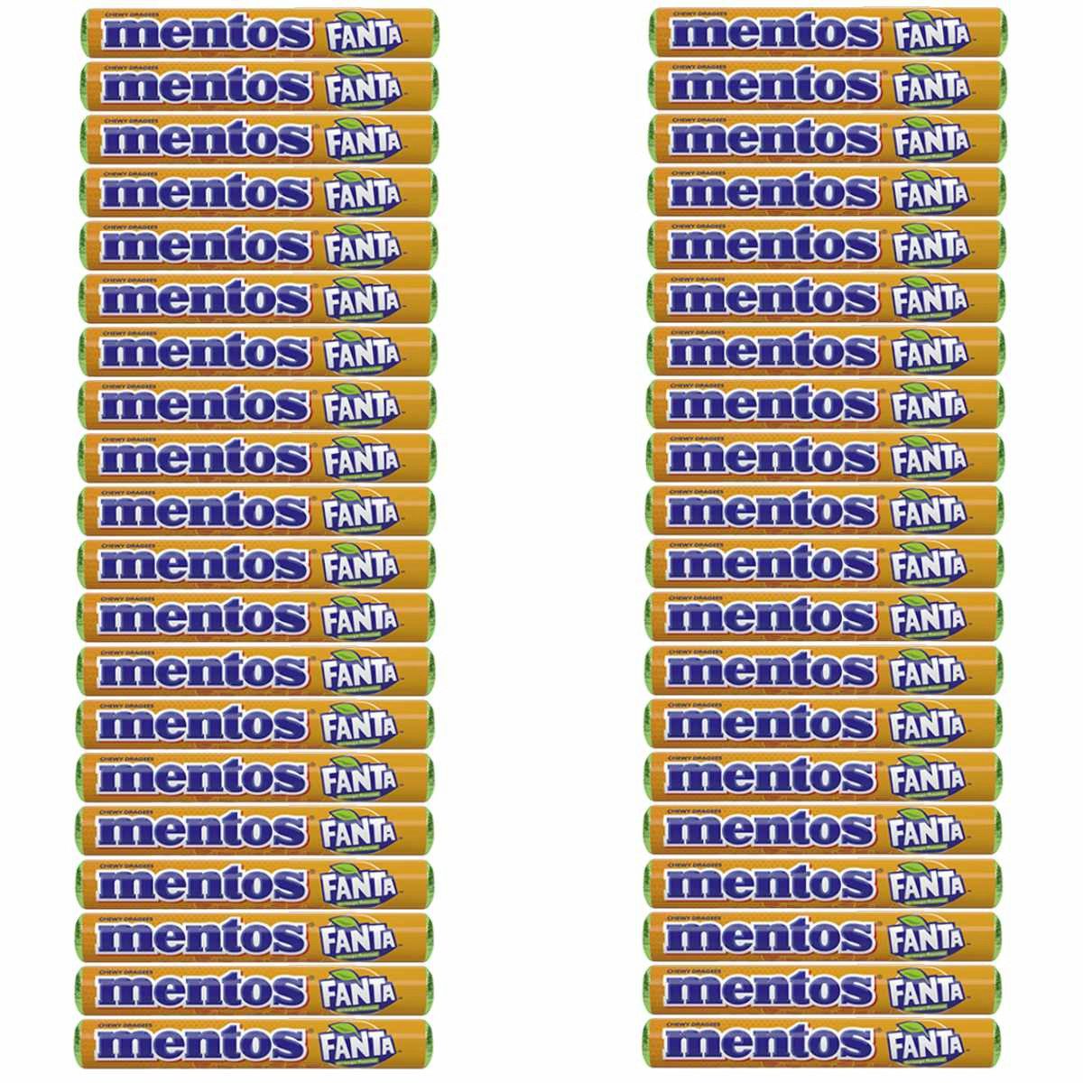 MENTOS Süßigkeit, Mentos Kaudragees Fanta Dragees mit Orangengeschmack 37g 40er Pack