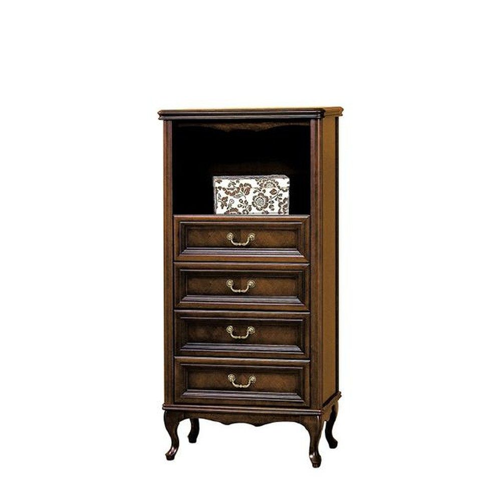 JVmoebel Hochkommode Klassische Hochschrank-Kommode aus Ahorn-Massivholz in Braun (1 St), Made in Europa