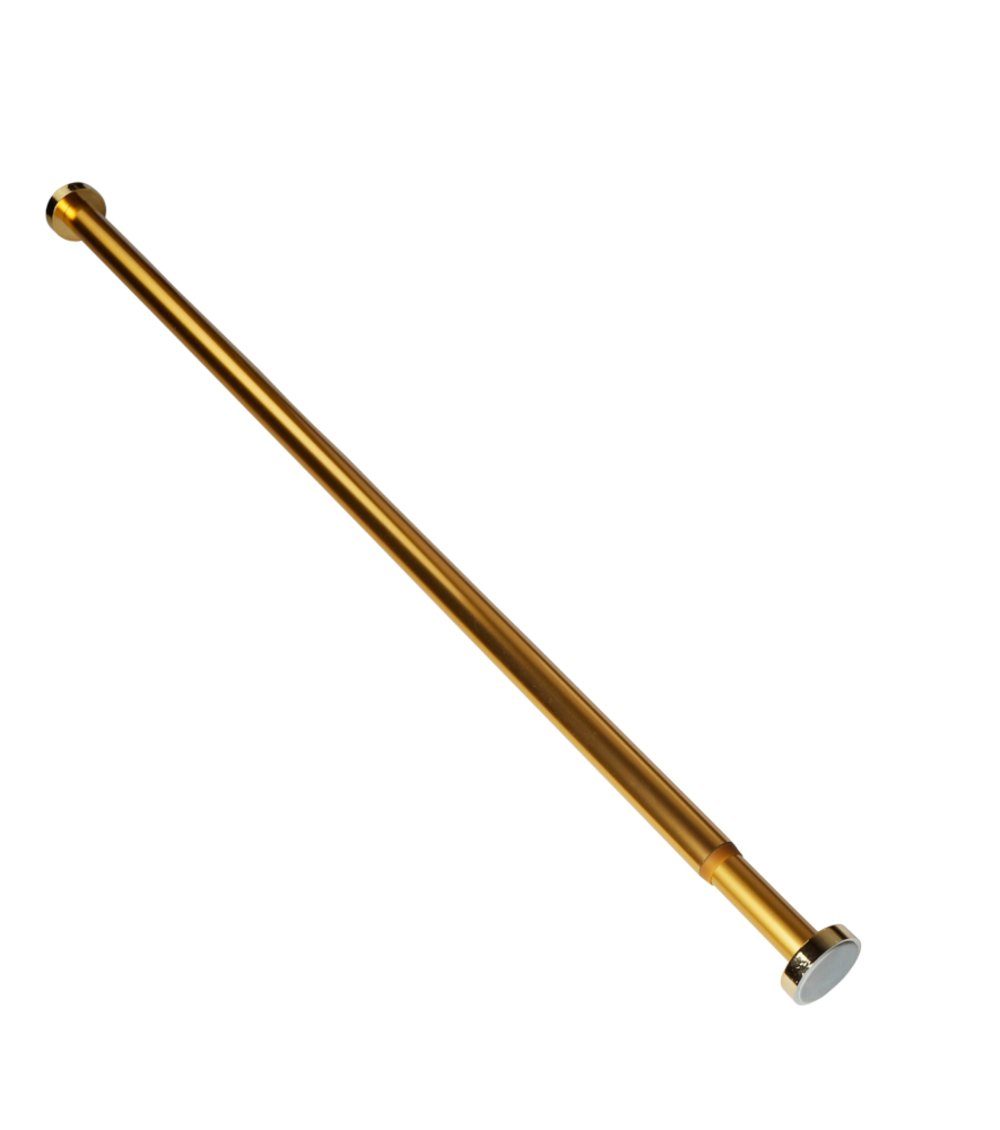 Sanilo Duschvorhangstange 90 - 160 cm oder 120 - 220 cm in schwarz, gold, weiß, chrom, Ø 28 mm, ausziehbar, Klemmstange, geklemmt, Aluminium, einfache Montage ohne Bohren, für Duschvorhang, bis zu 10 Kg belastbar