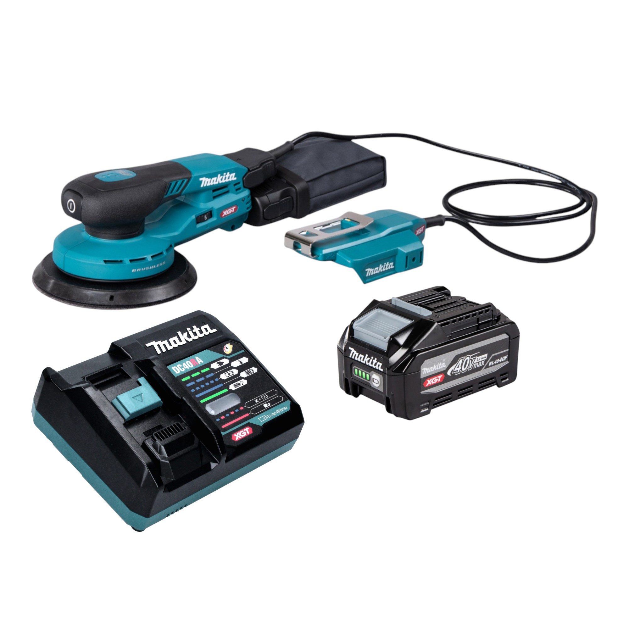 Makita Akku-Exzenterschleifer BO 004 CGU101 40 V max. 150 mm 3,0 mm Hub Brushless + 1x Akku 4,0 Ah