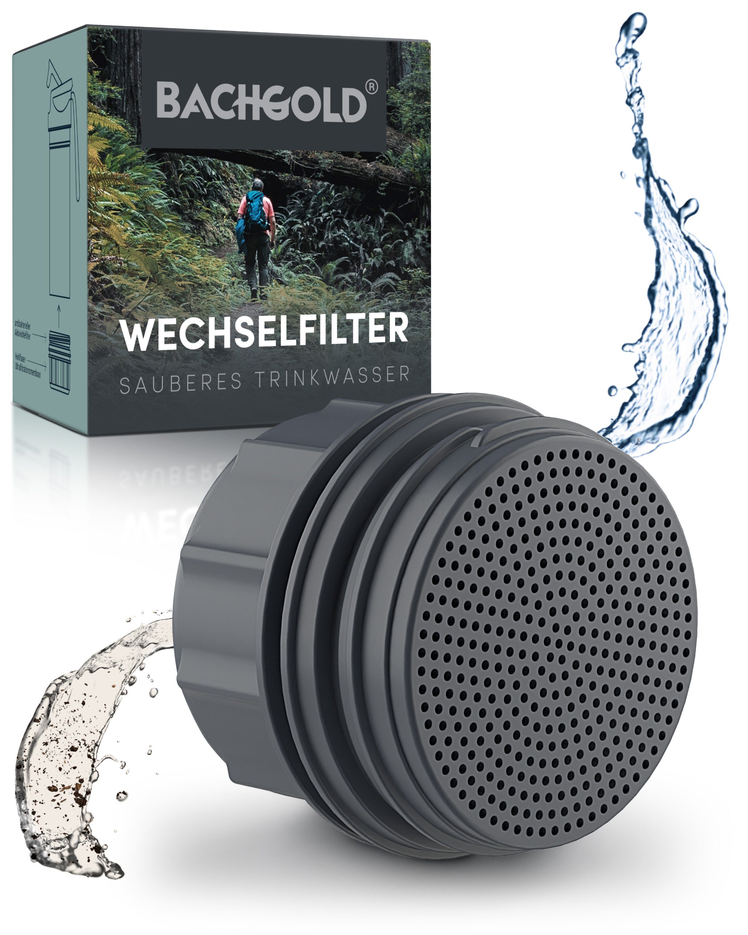 BACHGOLD Wasserfilter Bachgold® Wechselfilter mit 1500L Filterkapazität, Saubere Trinkwasser innerhalb weniger Sekunden