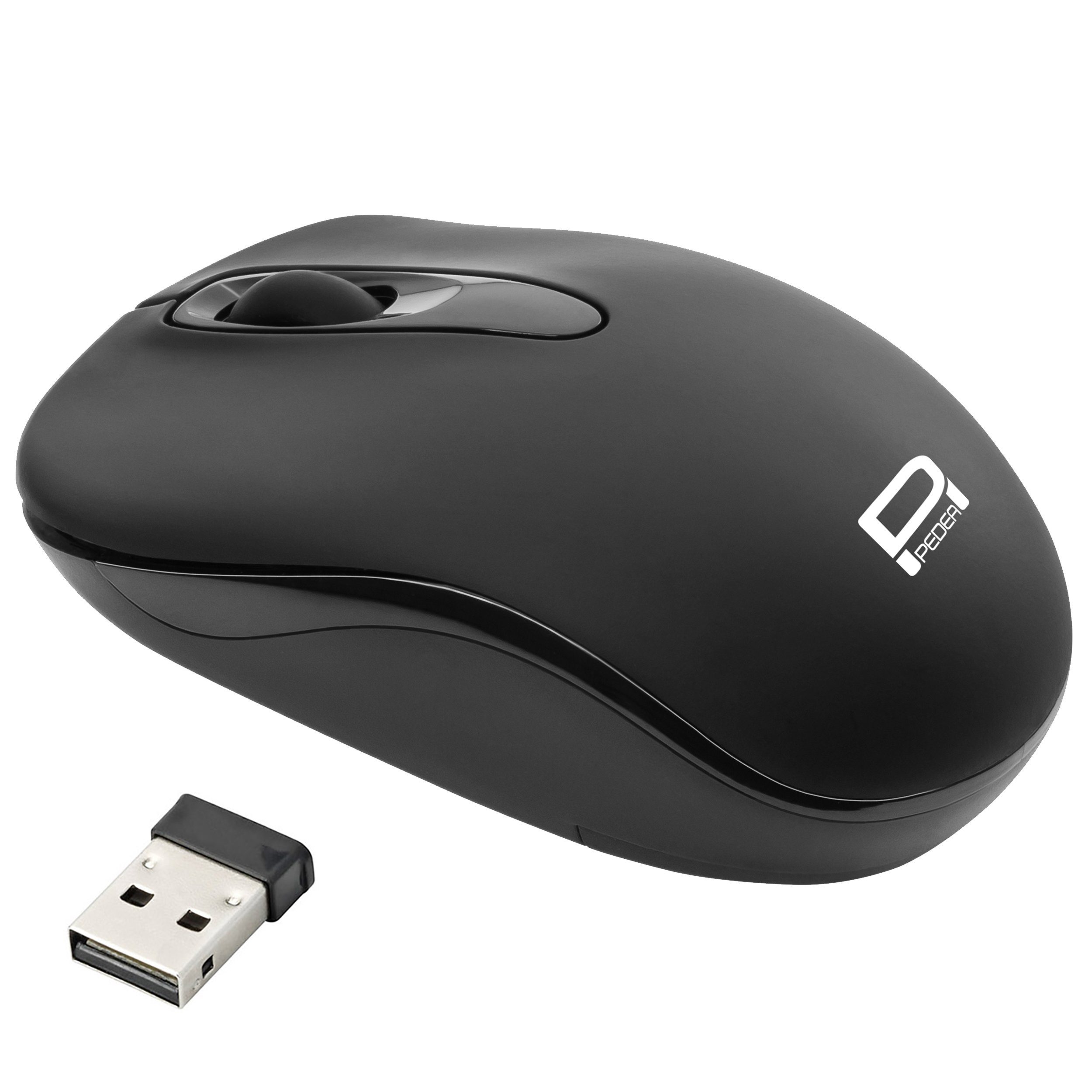 PEDEA Trend Maus- und Mauspad-Set, Plug & Play, Nano-Empfänger, AAA-Batterie, Bedienungsanleitung