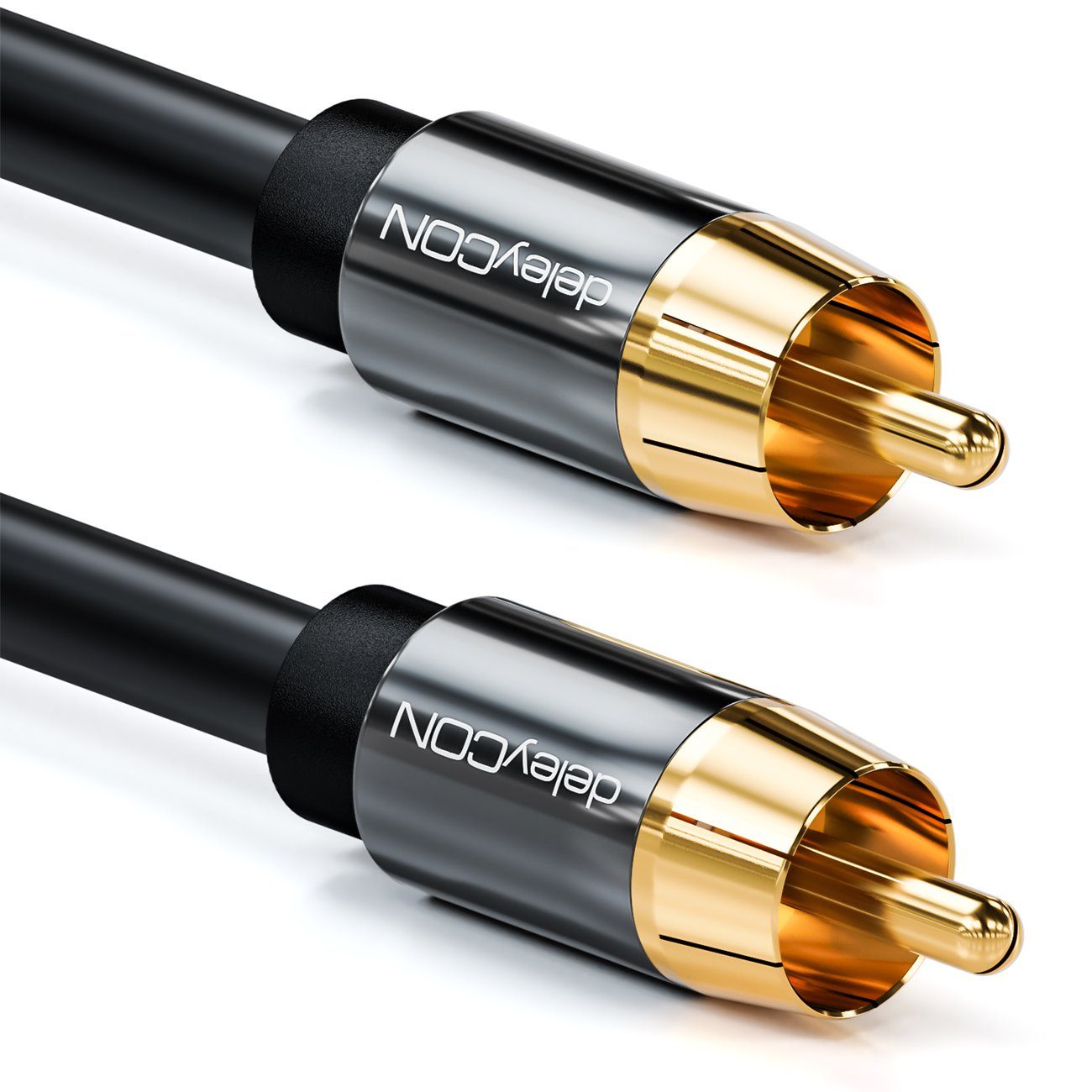 deleyCON deleyCON 2m Subwoofer Kabel Cinch RCA Kabel 2x Cinch Stecker HiFi Audio- & Video-Kabel