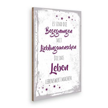 Kreative Feder Holzbild Deko-Bild „Lieblingsmensch“ aus Holz, mit Motiv & Spruch, ideales Geschenk für Freunde & Familie