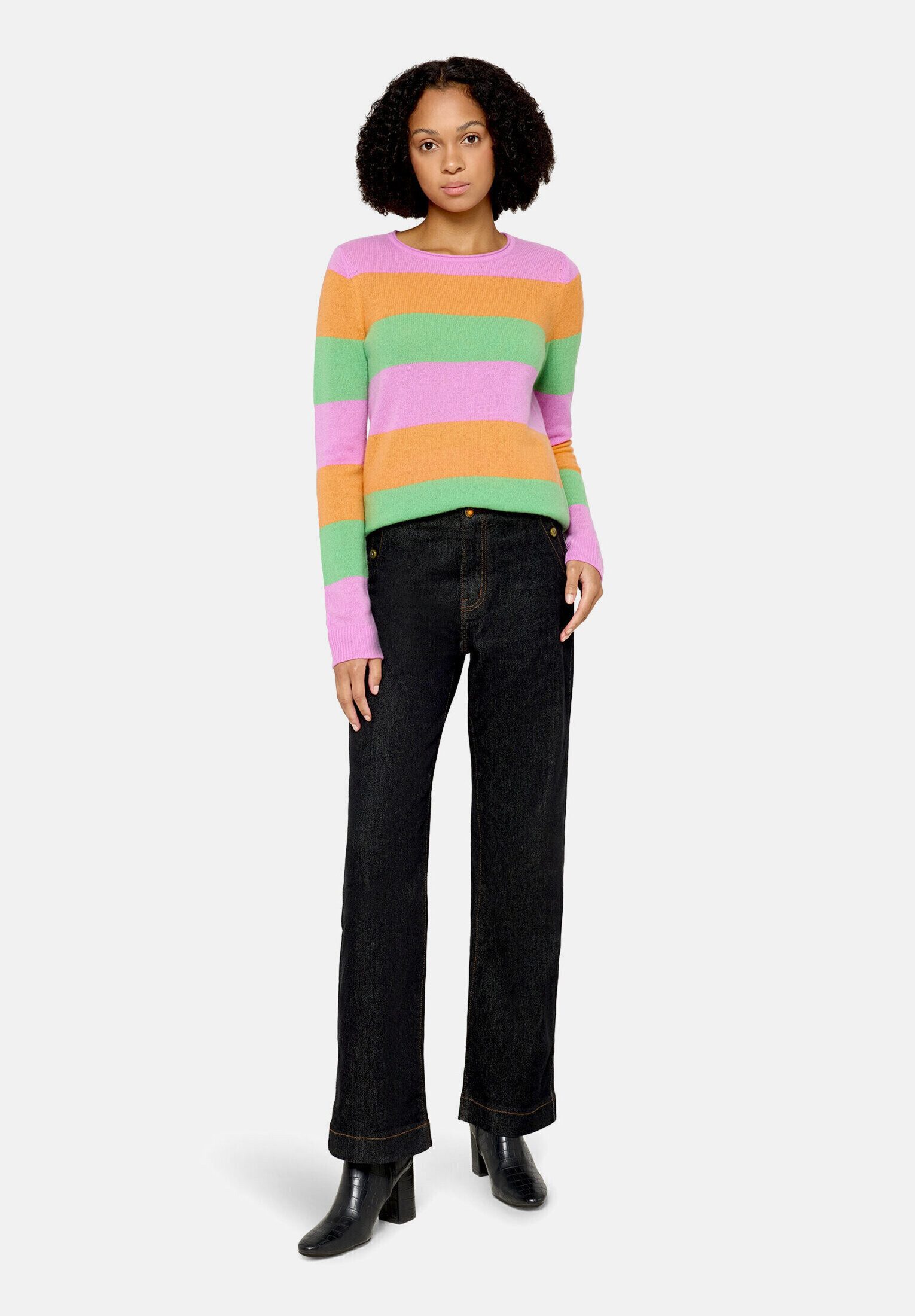 Cartoon Strickpullover Damen mit Rundhalsausschnitt (1-tlg)