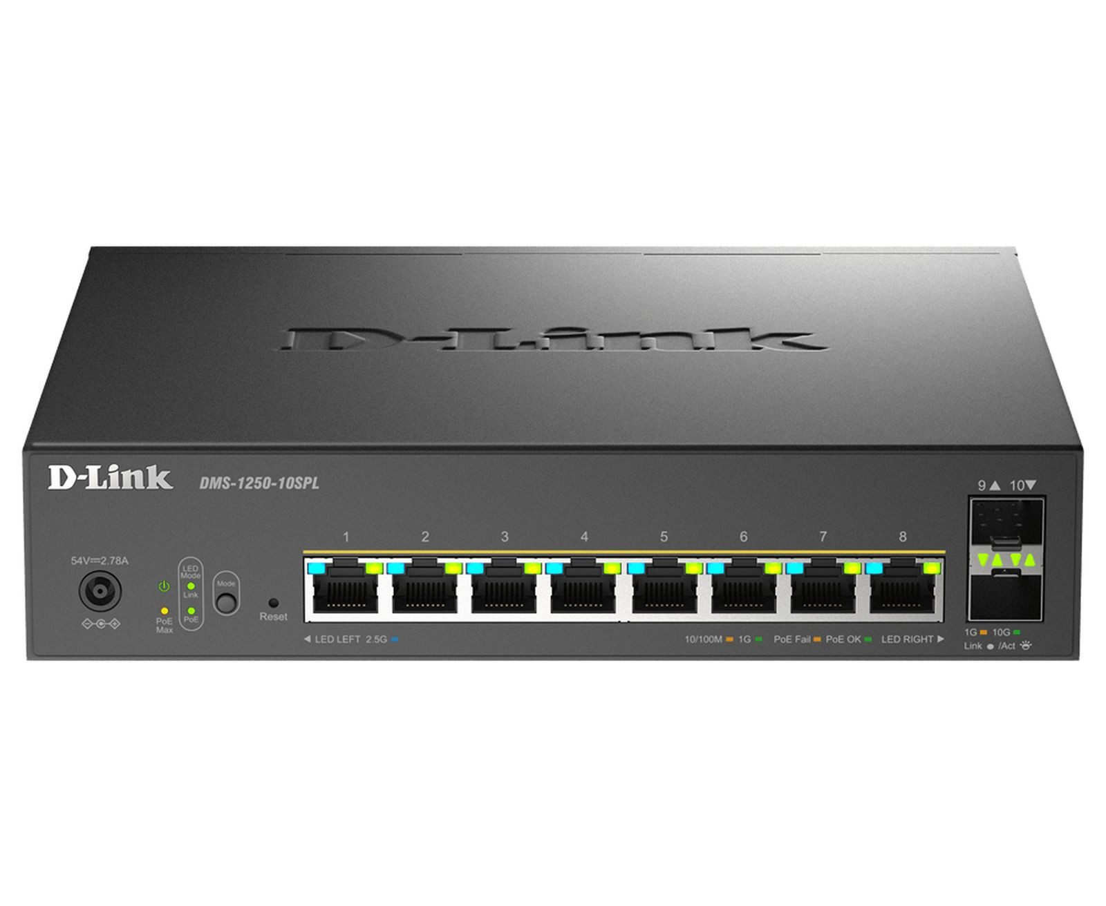 D-Link DMS 1250-10SPL - Switch - L2+ - Smart - 2 x 10/100/1000/2,5G (PoE++... Netzwerk-Switch