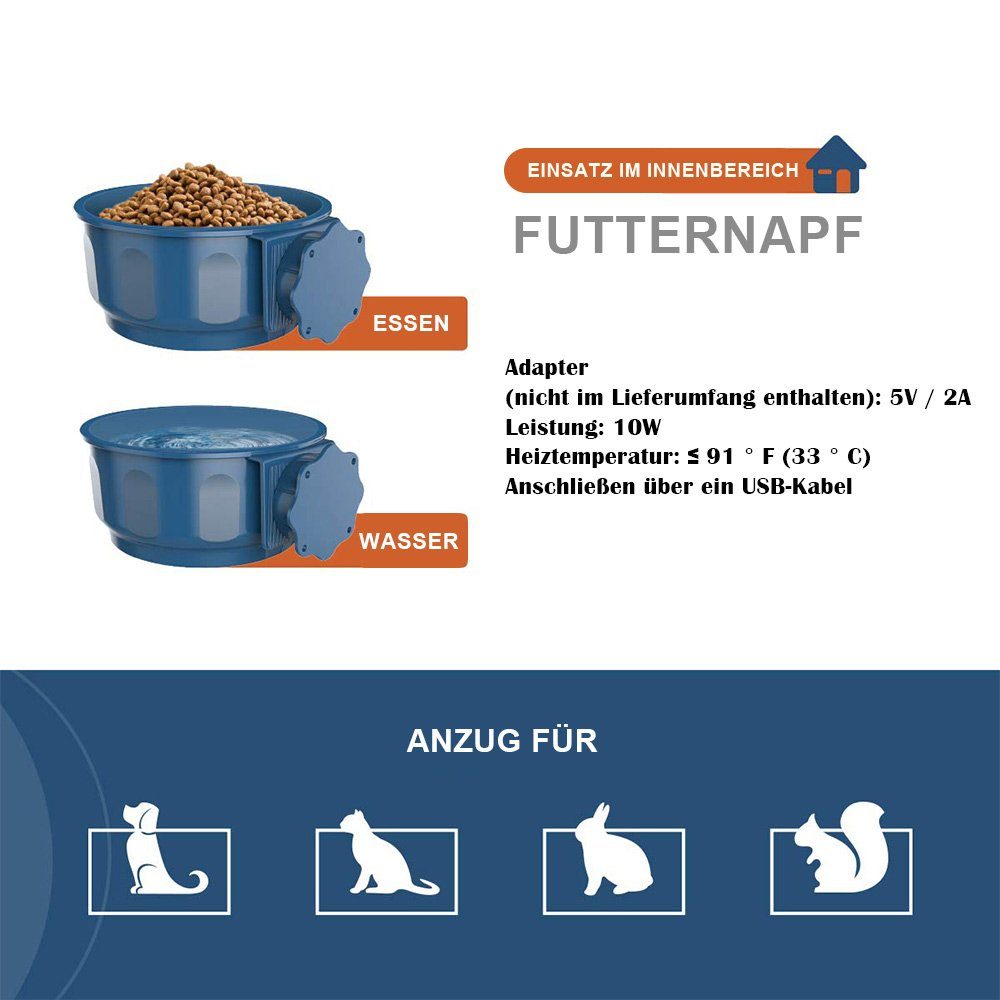 Thumbnail - Rosnek Futternapf automatische konstante Temperatur, für Haustier Katze Hund, Plastik