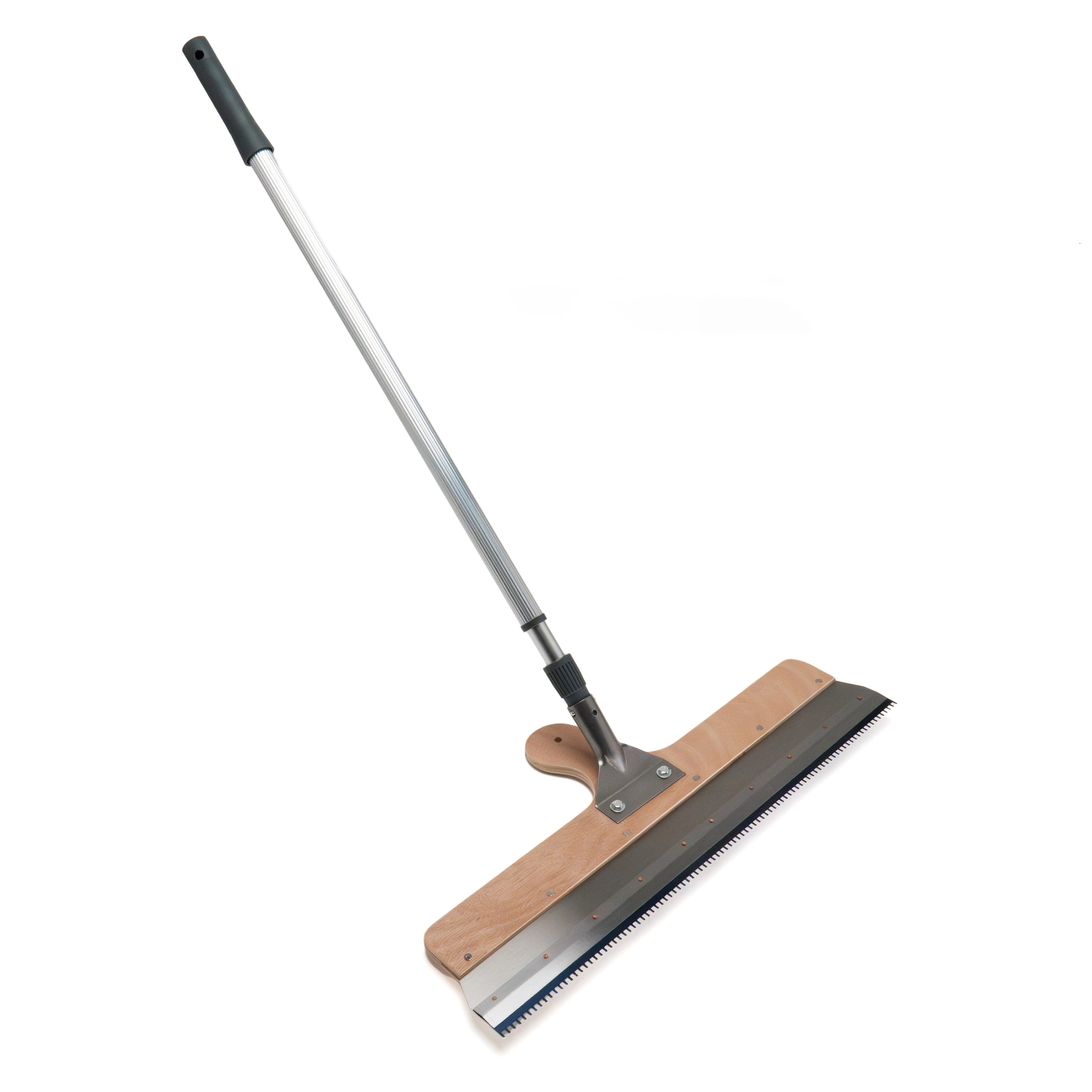 WO-WE Flächenspachtel Großflächenrakel 560mm Stehrakel Zahnrakel PL230 (Set, Rakel mit Teleskopstiel-St., 1 Großflächenrakel + 1 Teleskopstiel + Stecksystem) Arbeitsbreite 560 mm