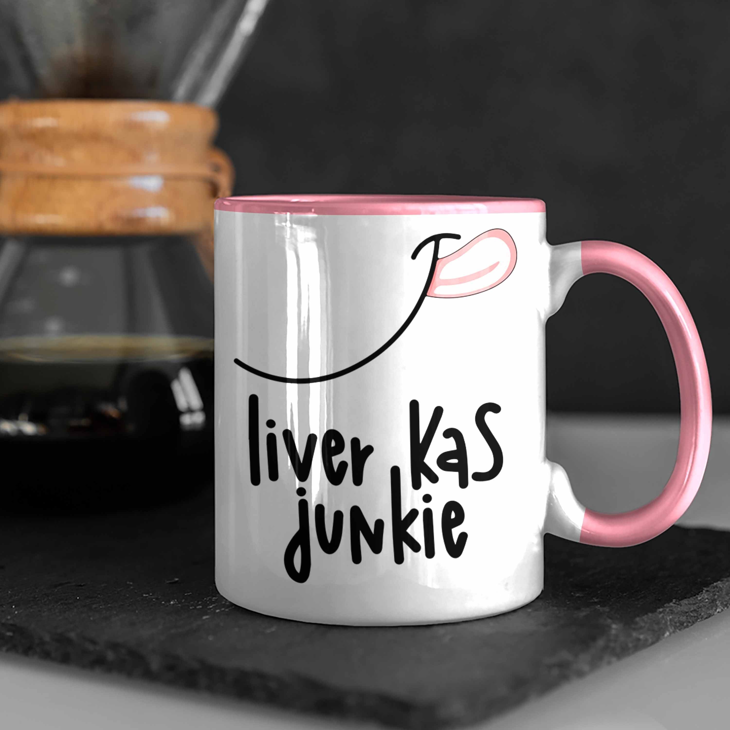 Kas Tasse Trendation Brötchen Tasse Leberkäse Geschenk Liver Junkie Leberkäse Li Rosa Junkie