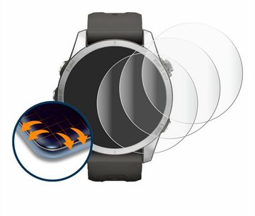 Savvies Full-Cover Schutzfolie für Garmin Fenix 7S Pro Solar (42 mm), Displayschutzfolie, 4 Stück, 3D Curved klar
