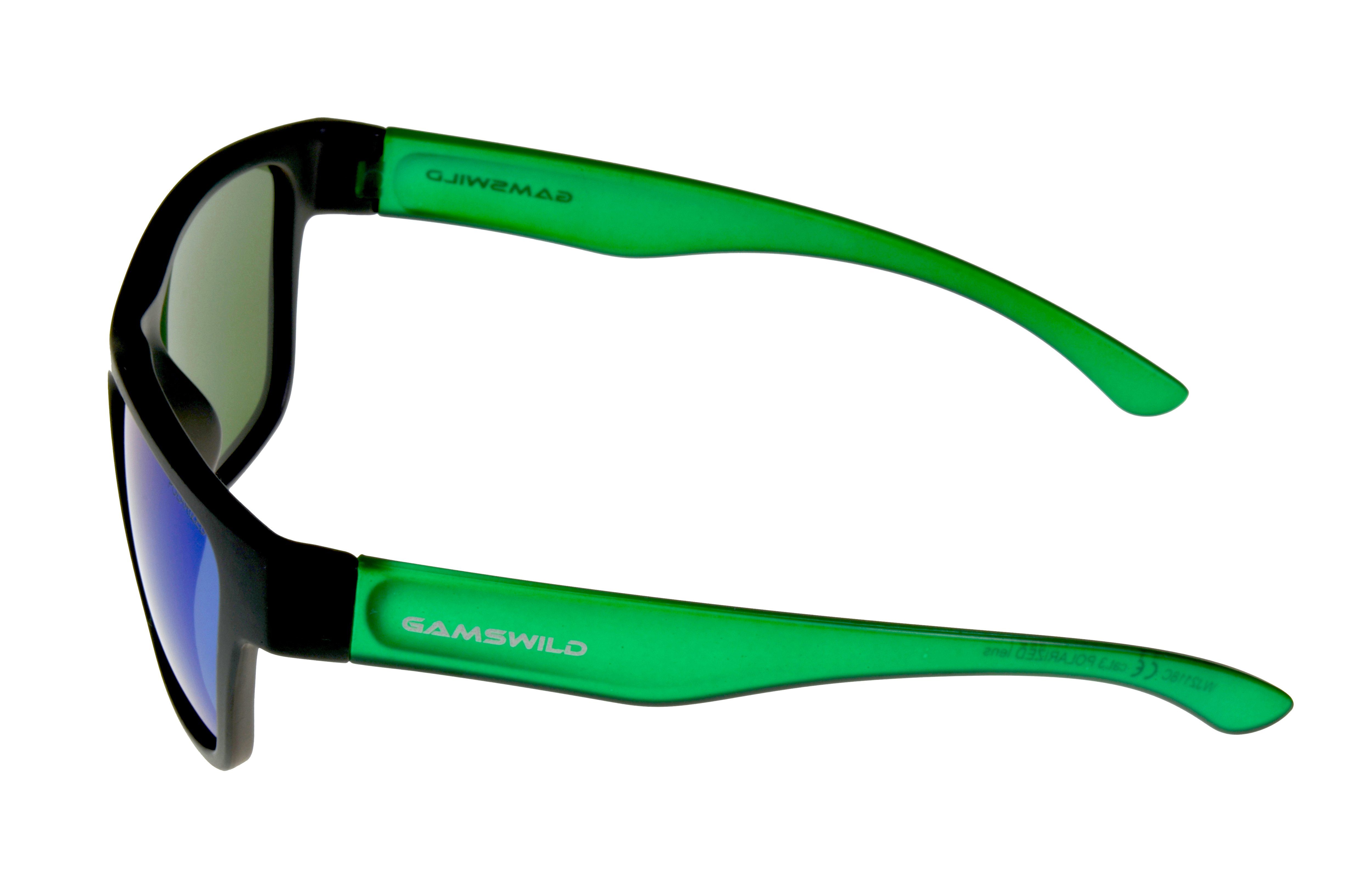 blau Jugendbrille NEU grün, WJ2118 Unisex kids 8-18 Kinderbrille Jahre Gamswild Rahmen "polarisierte Gläser" rot, GAMSKIDS halbtransparenter Sonnenbrille