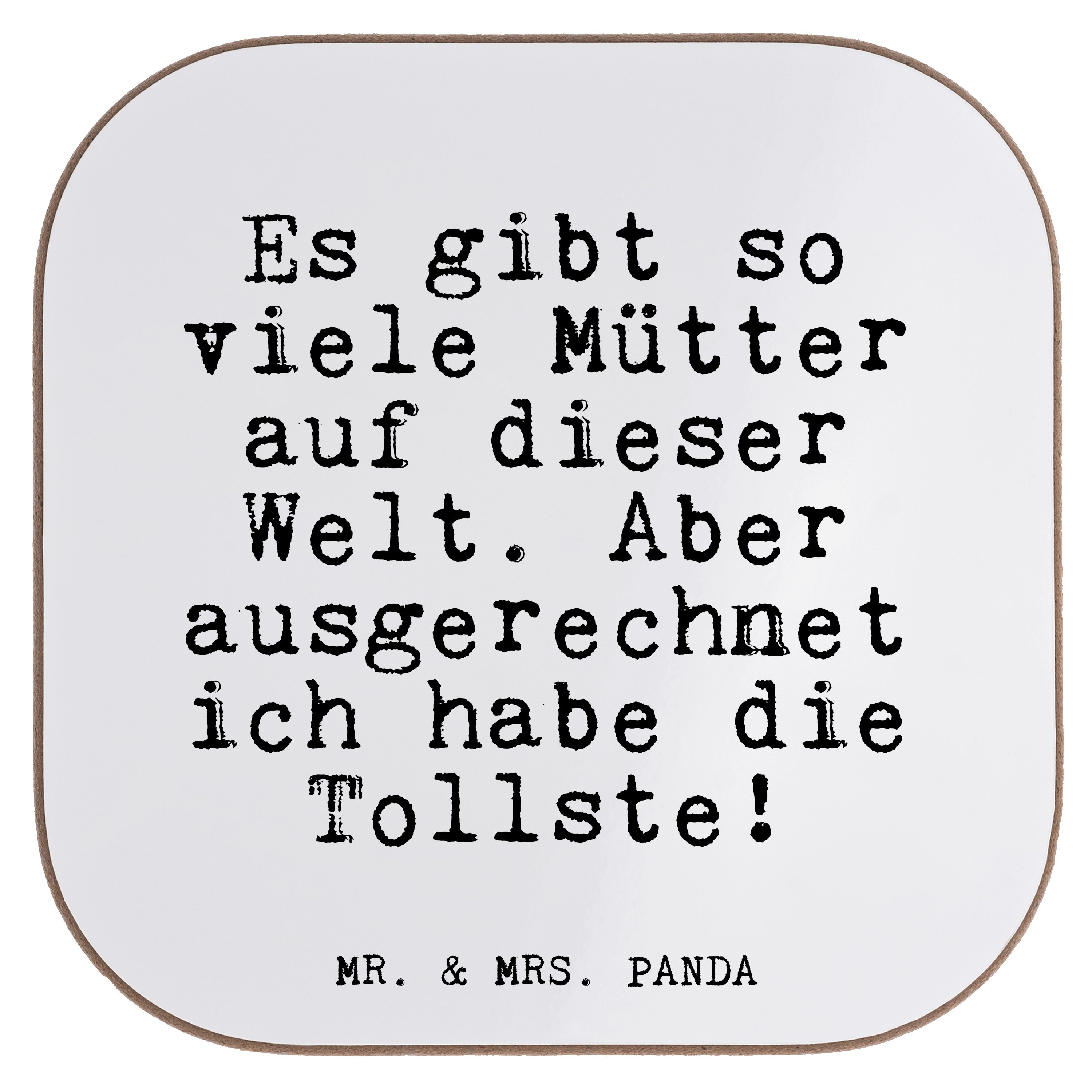 Geschenk Mrs. viele... Getränkeuntersetzer Panda - Mama, Es so Mr. 1-tlg. Weiß - & Mama, U, Geschenk, Zitate, gibt