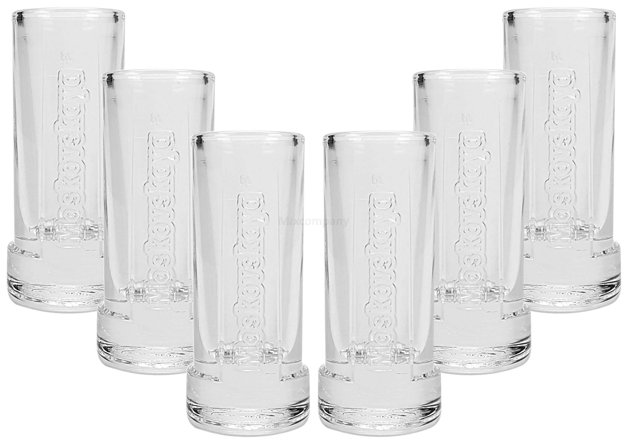 Glas Moskovskaya Shotglas Glas Gläser Set - 6x Shotgläser 2cl geeicht